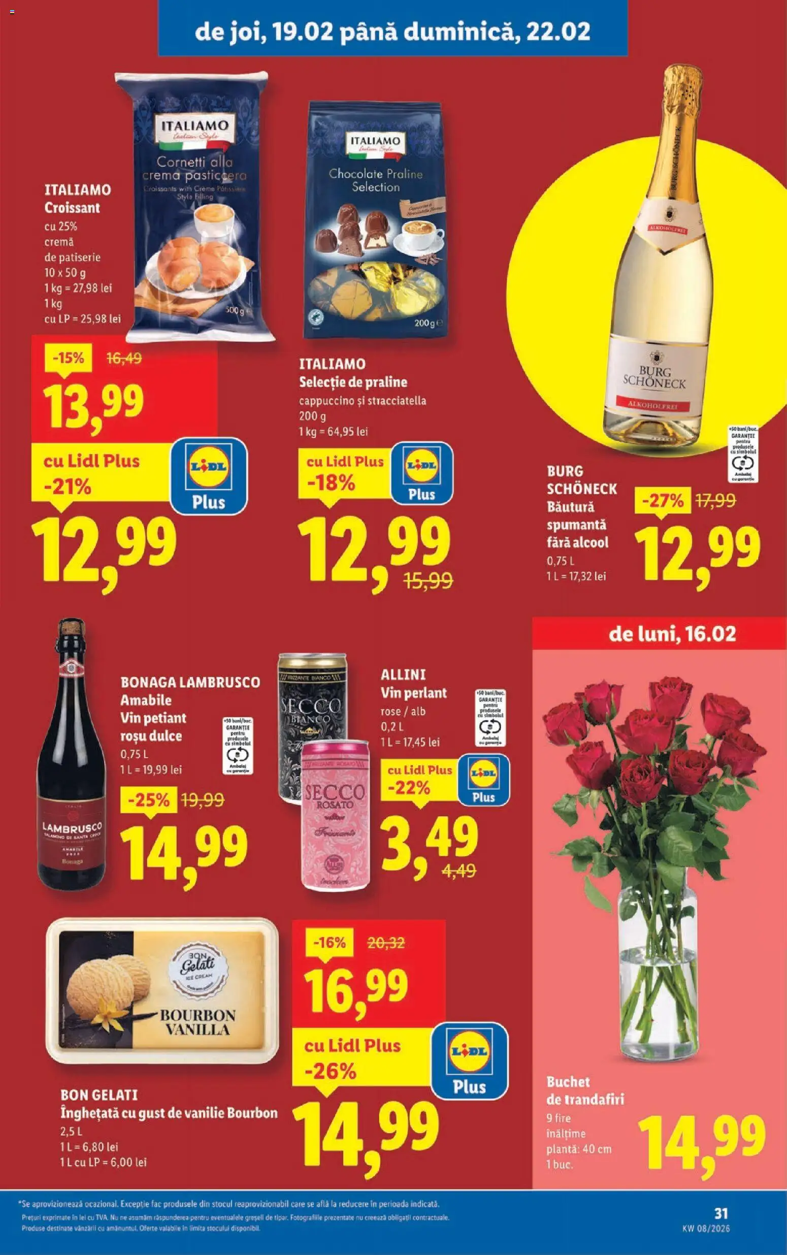 Noul catalog Lidl – valabil de la 16.02.2026 | Pagină: 31 | Produse: Praline, Cremă, Kanca, Înghețată