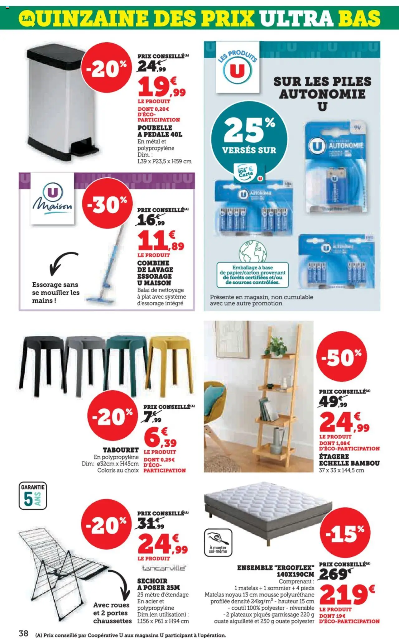  | Page: 38 | Produits: Base, Mètre, Matelas, Piles