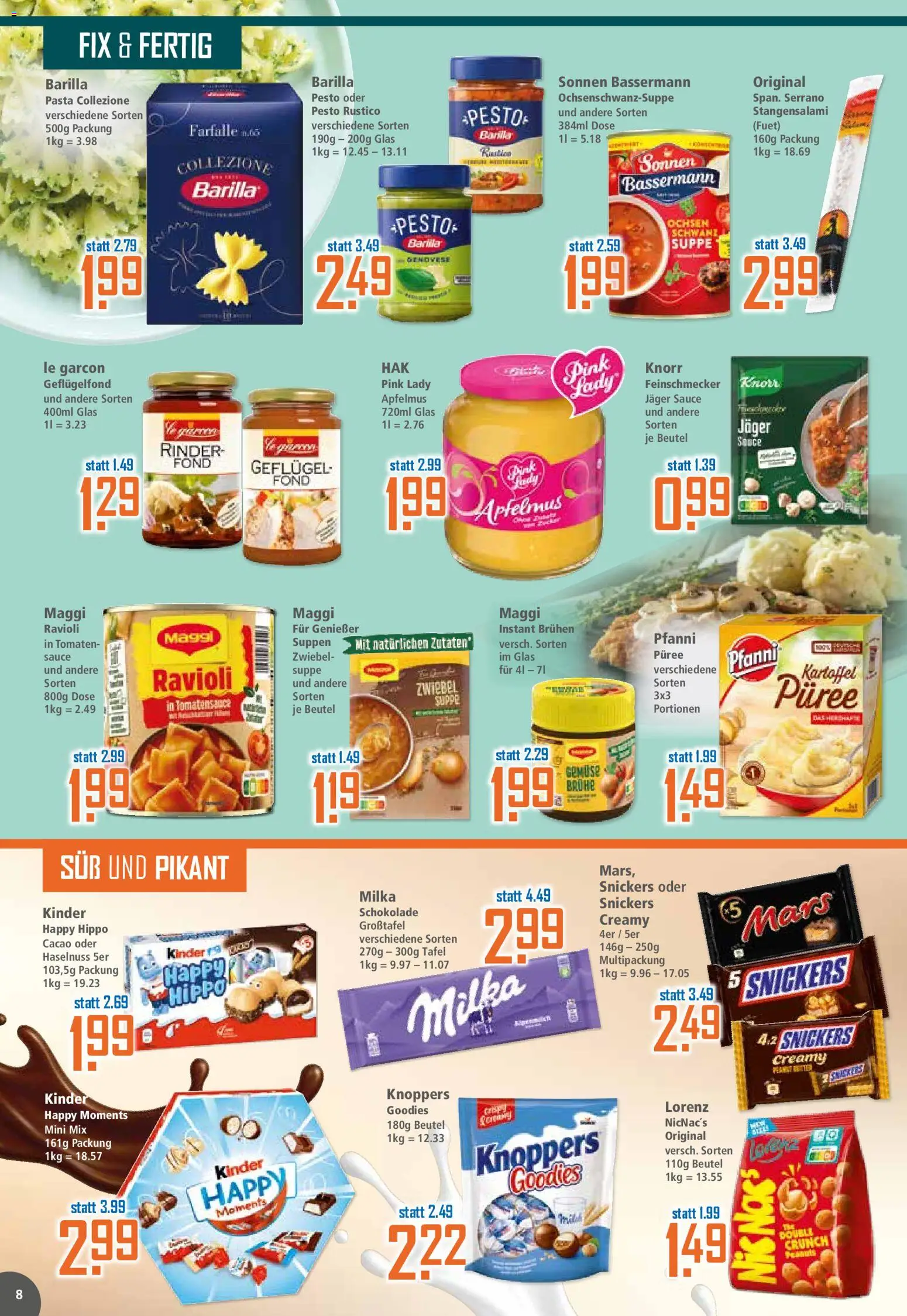 Klaas & Kock Prospekt 	 – gültig ab 26.01.2026 | Seite: 8 | Produkte: Barilla, Tomaten, Snickers, Mars
