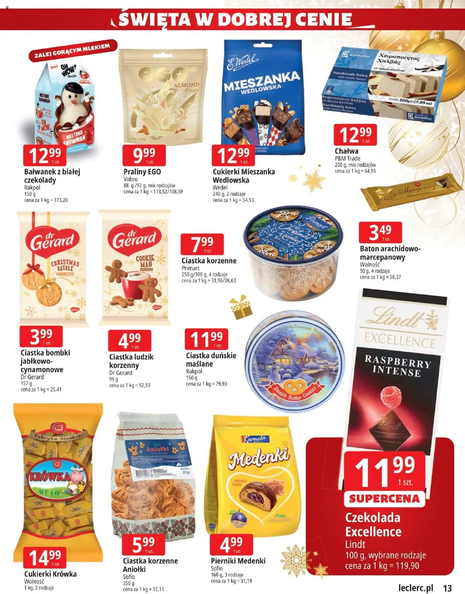 E.Leclerc Gazetka - Zielona Góra od 02.12.2025 | Strona: 13 | Produkty: Czekolady, Praliny, Krowka, Ciastka korzenne