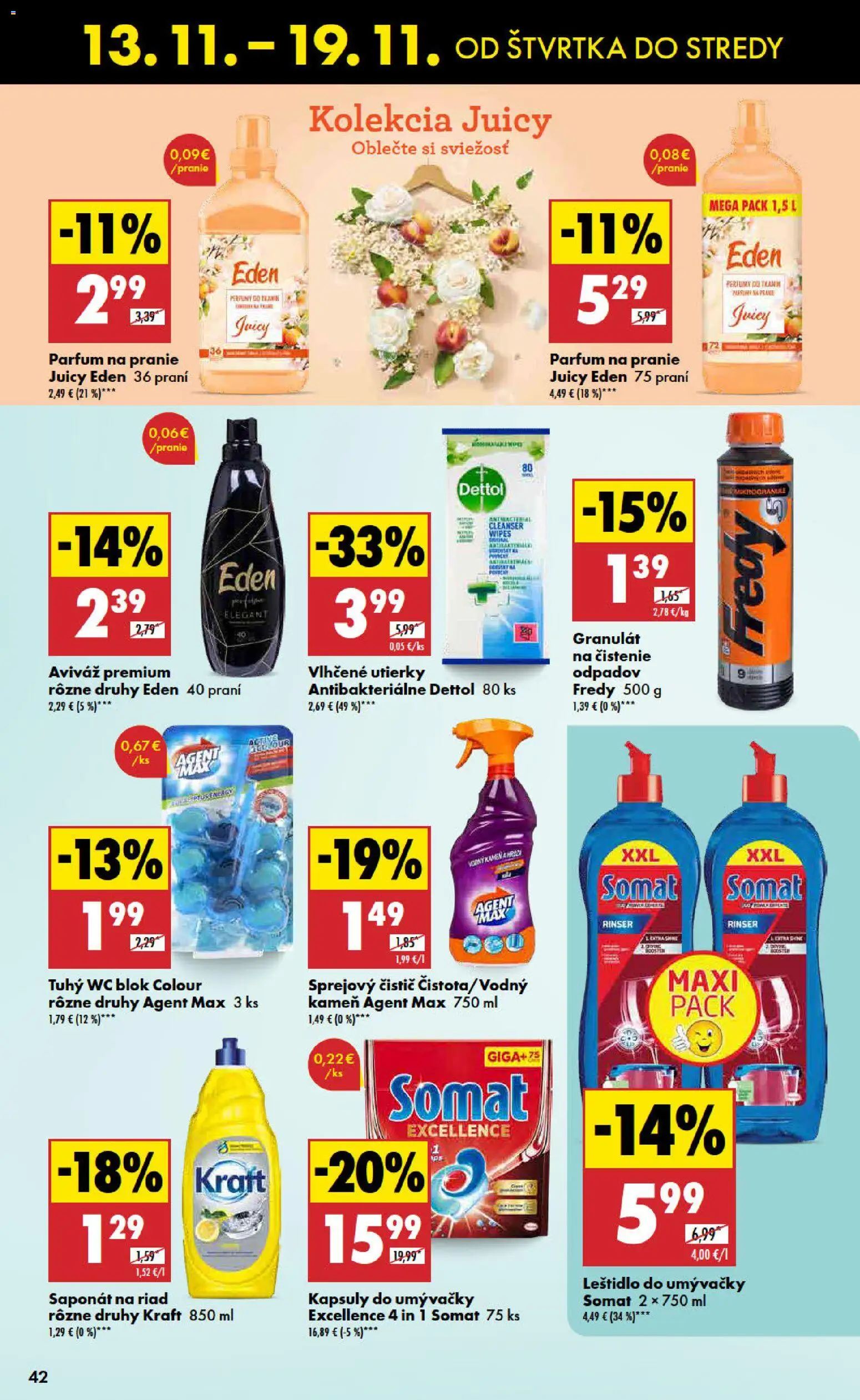 Nové Biedronka akcie – leták je platný od 13.11.2025 | Strana: 42 | Produkty: Wc, Aviváž, Wc blok, Dettol