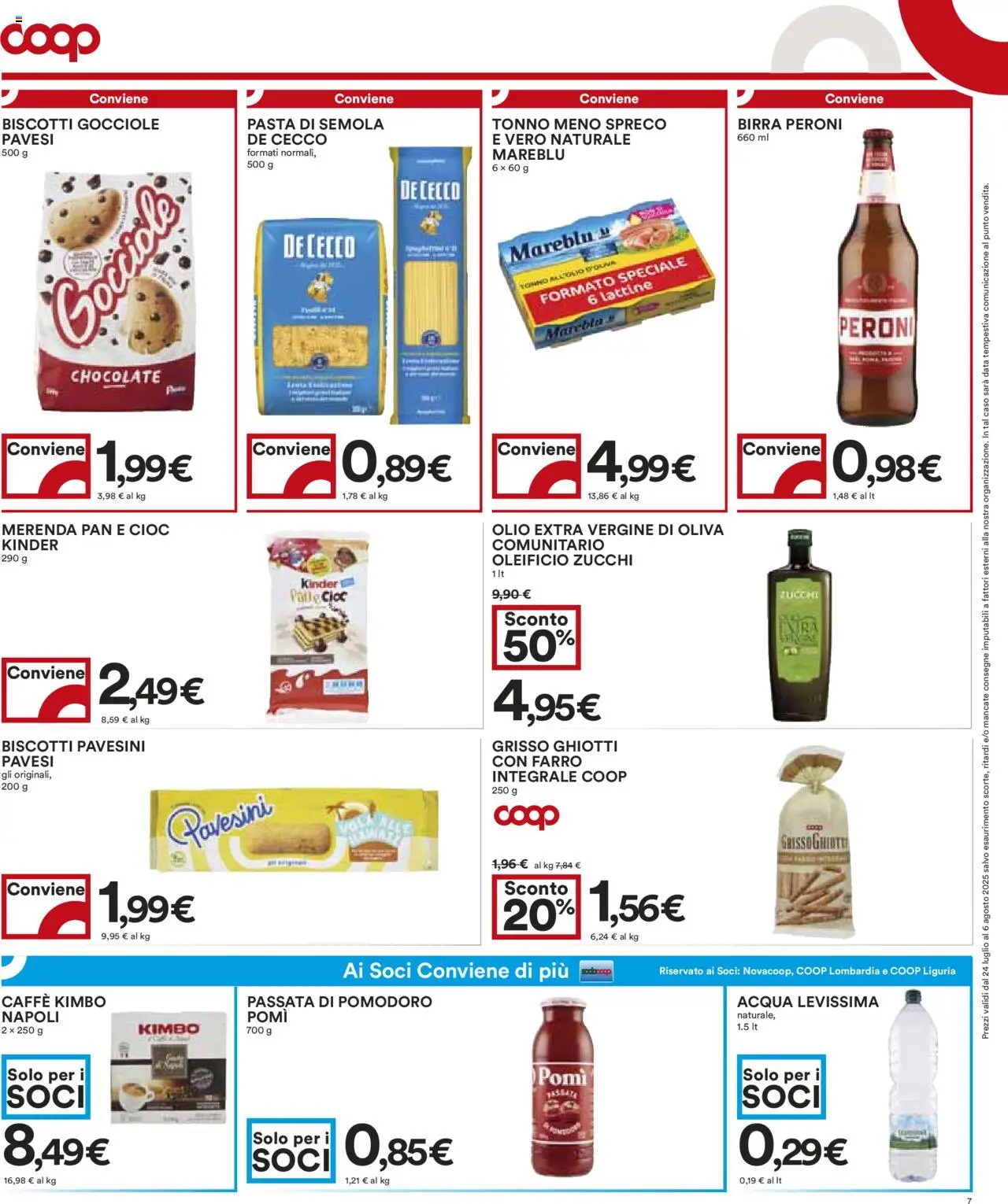 Volantino COOP del 24.07.2025 | Pagina: 7 | Prodotti: Data, Passata di pomodoro, Tonno, Farro