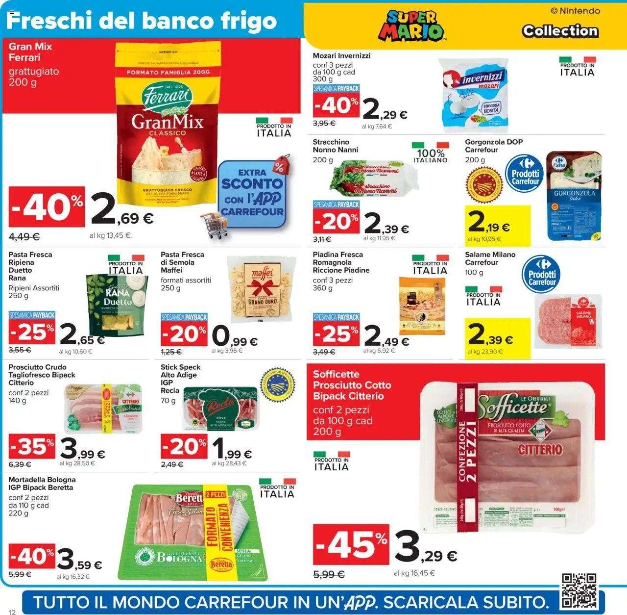 Volantino Carrefour del 15.09.2025 | Pagina: 12 | Prodotti: Pasta, Piadina, Mortadella, Gorgonzola