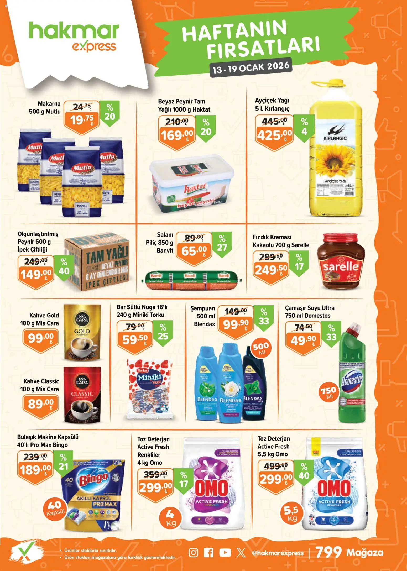 Hakmar Express Katalog - 13.01.2026 tarihinden itibaren geçerlidir | Sayfa: 1 | Ürünler: Peynir, Salam, Fındık, Ocak