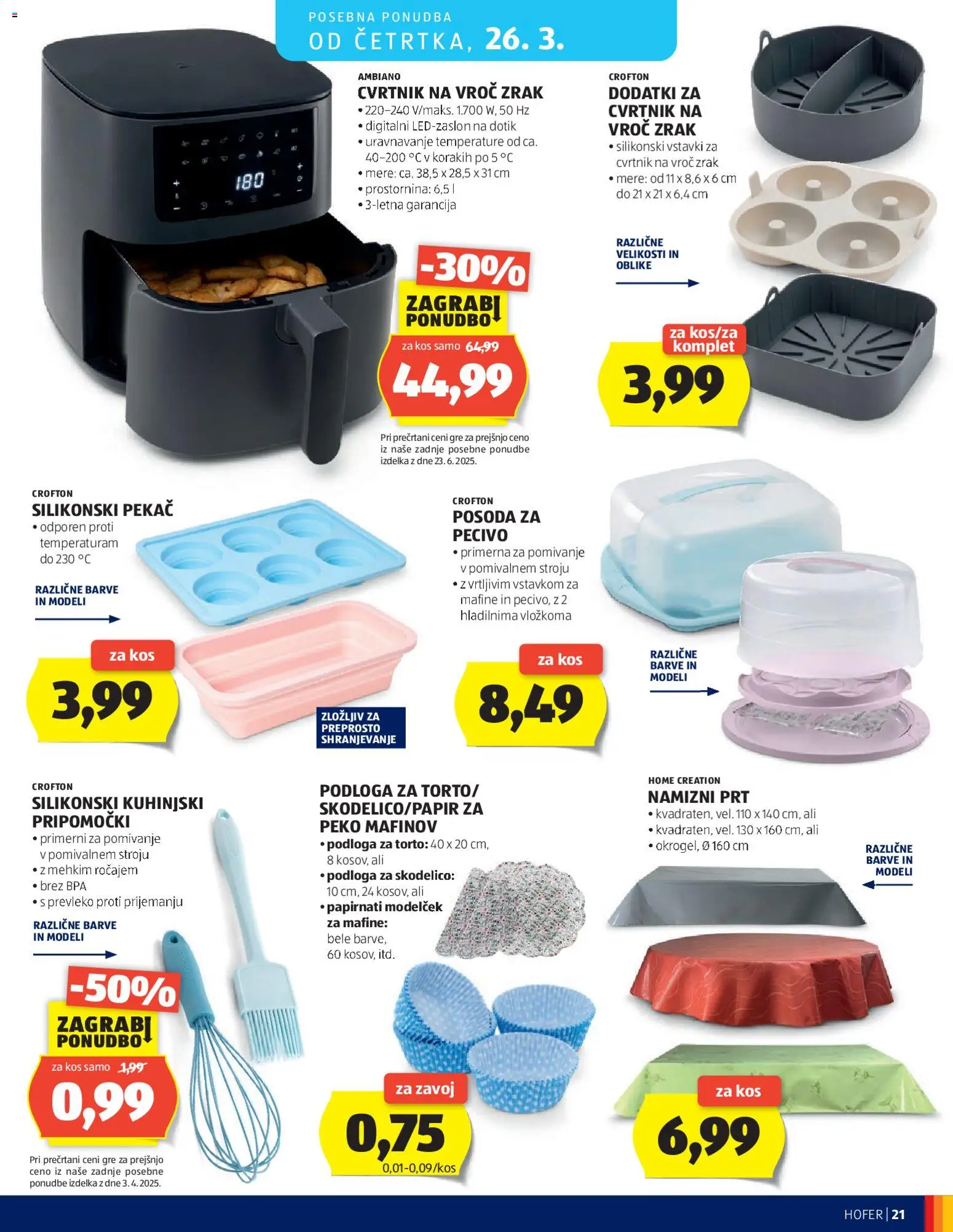 Novi Hofer katalog katalog ponudbe – veljaven od 19.03.2026 | Stran: 21 | Izdelki: Kos, Podloga