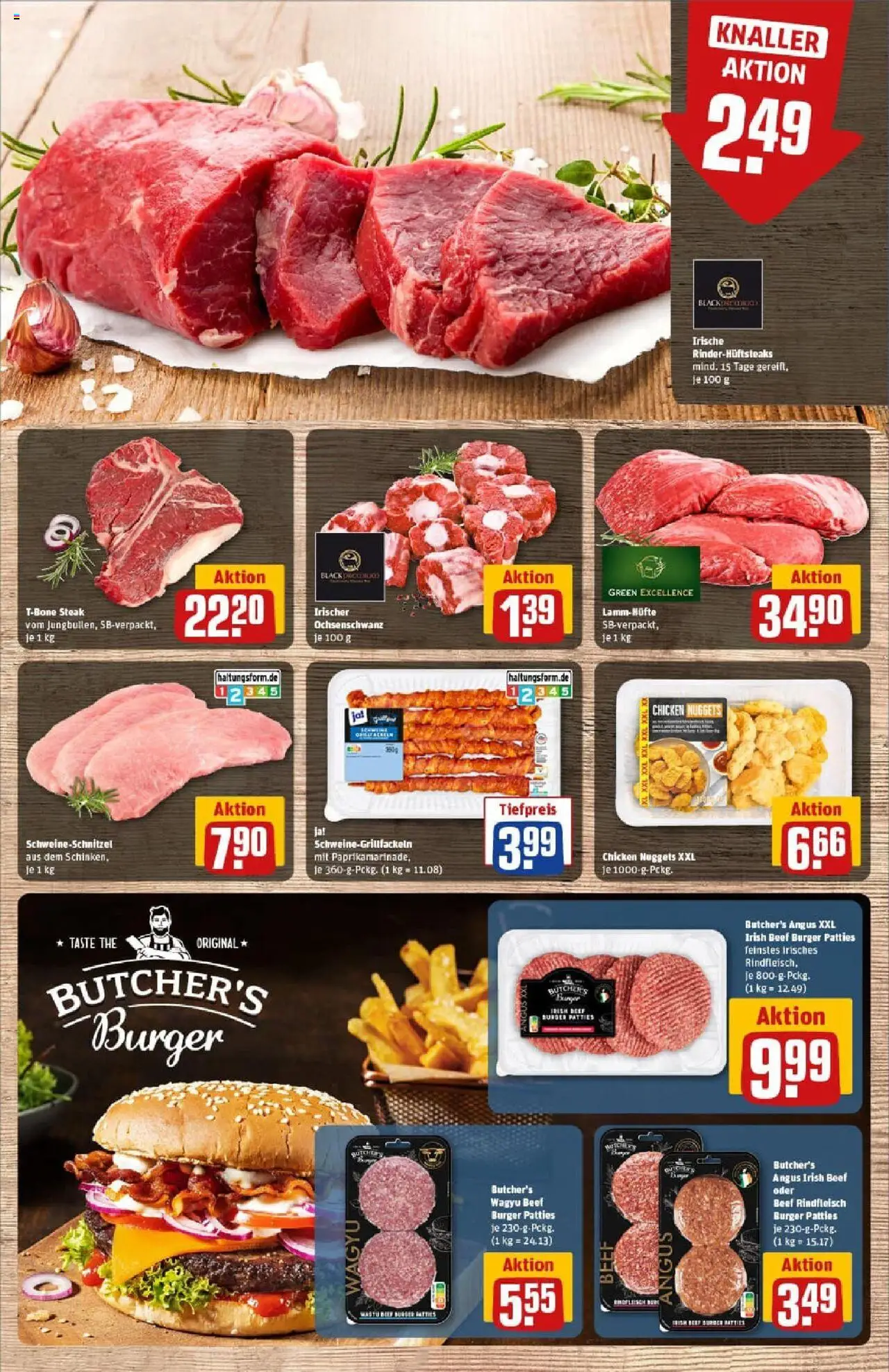 Rewe prospekt Wernigerode	 - gültig ab dem 22.06.2025 | Seite: 9 | Produkte: Burger, Schinken, Rindfleisch, Steak