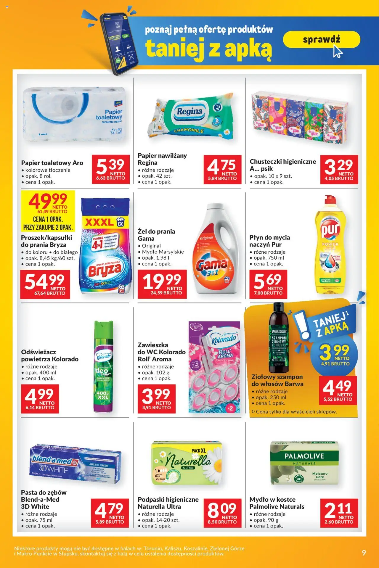 Makro Gazetka - Mega oferty dla Twojego Sklepu od 27.05.2025 | Strona: 9 | Produkty: Podpaski, Szampon, Detergent, Płyn do mycia naczyń