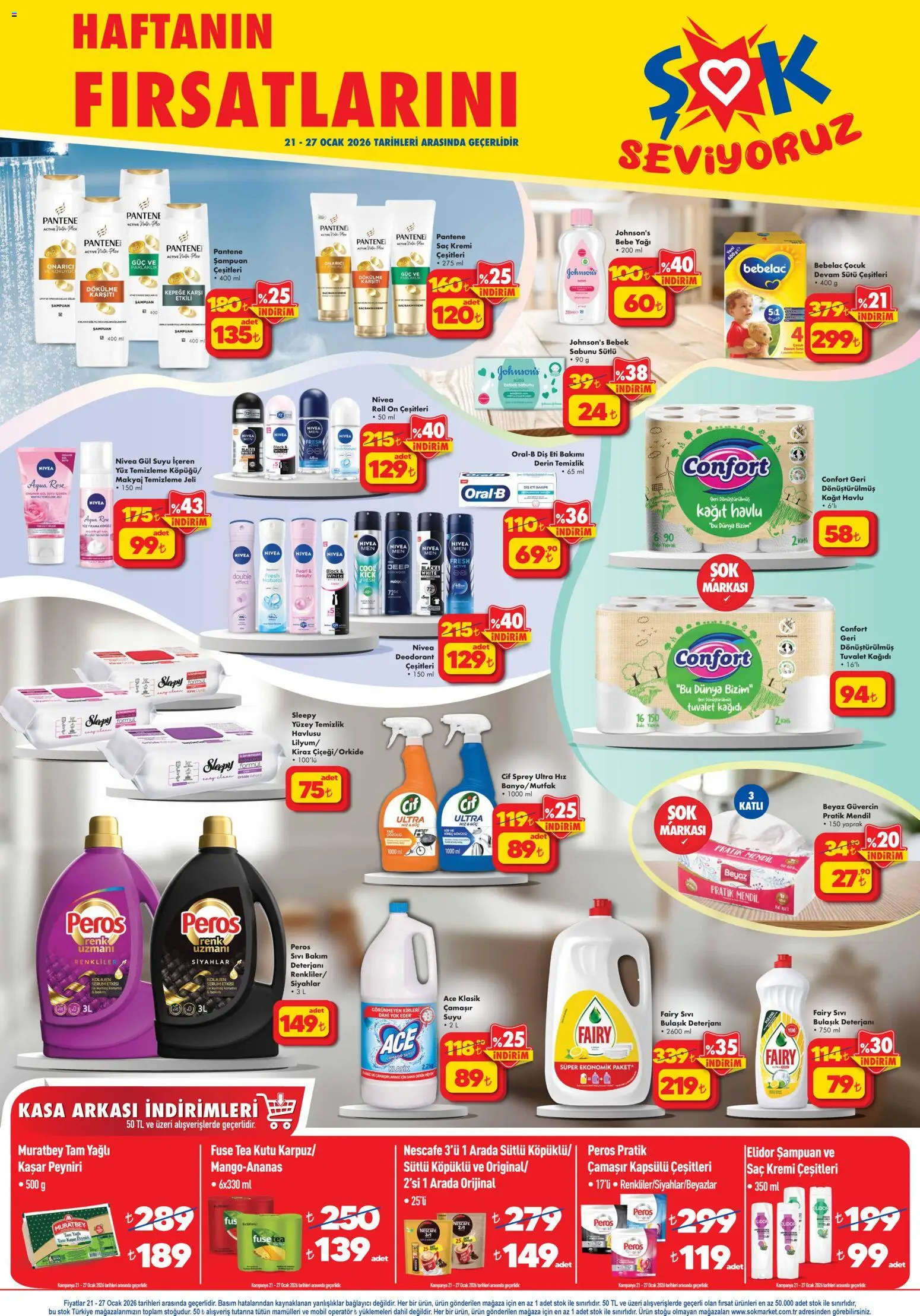 Şok Market Katalog - 21.01.2026 tarihinden itibaren geçerlidir | Sayfa: 2 | Ürünler: Deodorant, Bulaşık deterjanı, Bağlayıcı, Kasa