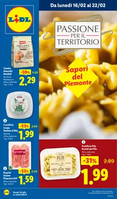 Anteprima del volantino Lidl Sapori del Piemonte catalogo valido a partire dal 16.02.2026