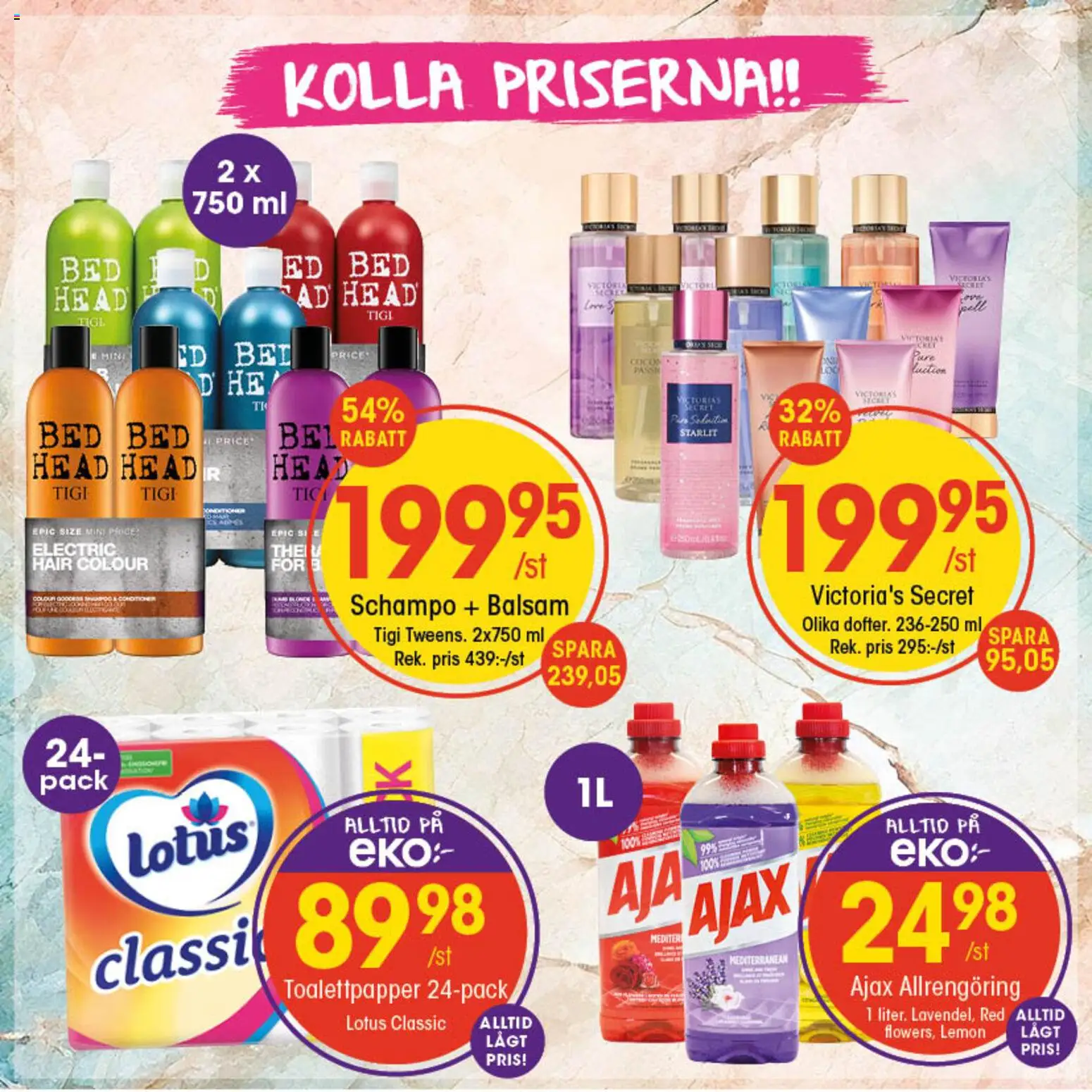 EKO reklamblad aktuell från 13.04.2026 | Sida: 10 | Produkter: Schampo, Balsam, Toalettpapper, Allrengöring