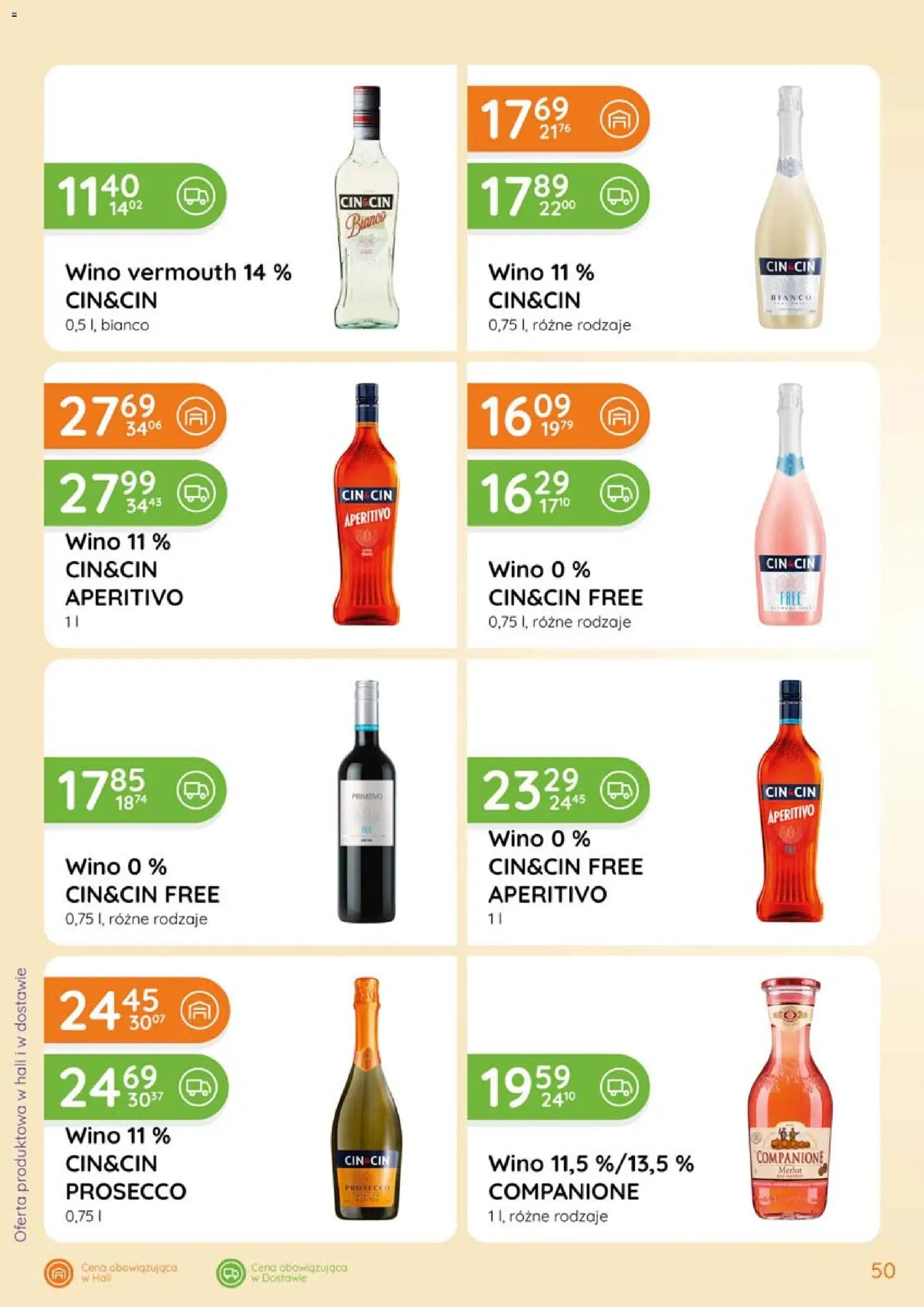 Eurocash Gazetka - Katalog Alkoholowy od 01.02.2026 | Strona: 50 | Produkty: Merlot, Cin&cin bianco, Wino, Prosecco
