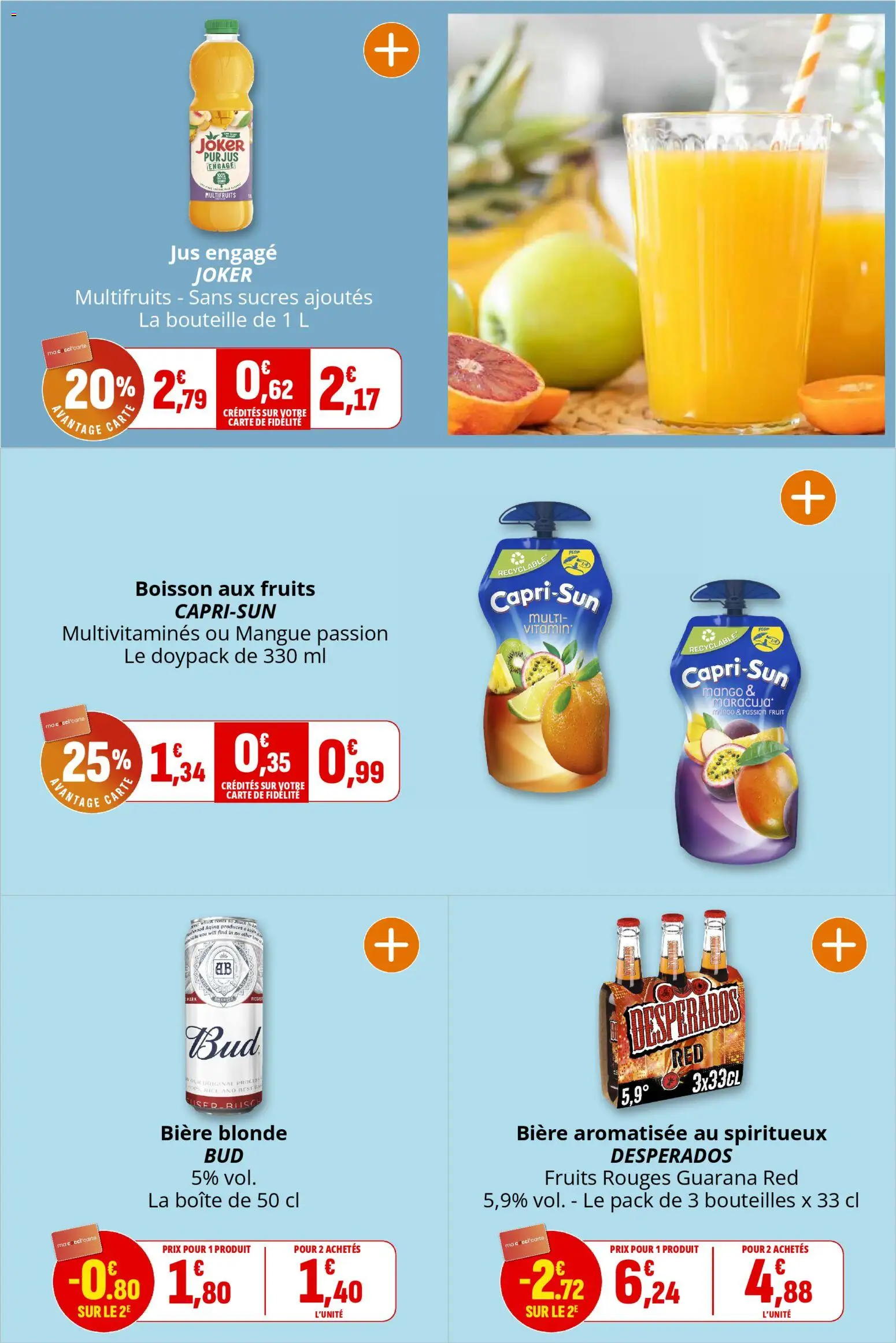 {H1} | Page: 11 | Produits: Mangue, Bière blonde, Jus, Bière