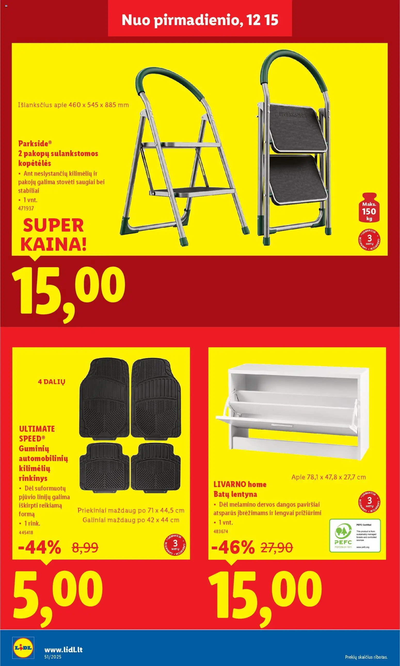 LIDL akcijos nuo 15.12.2025 | Puslapis: 6 | Prekių: Kopėtėlės, Lentyna