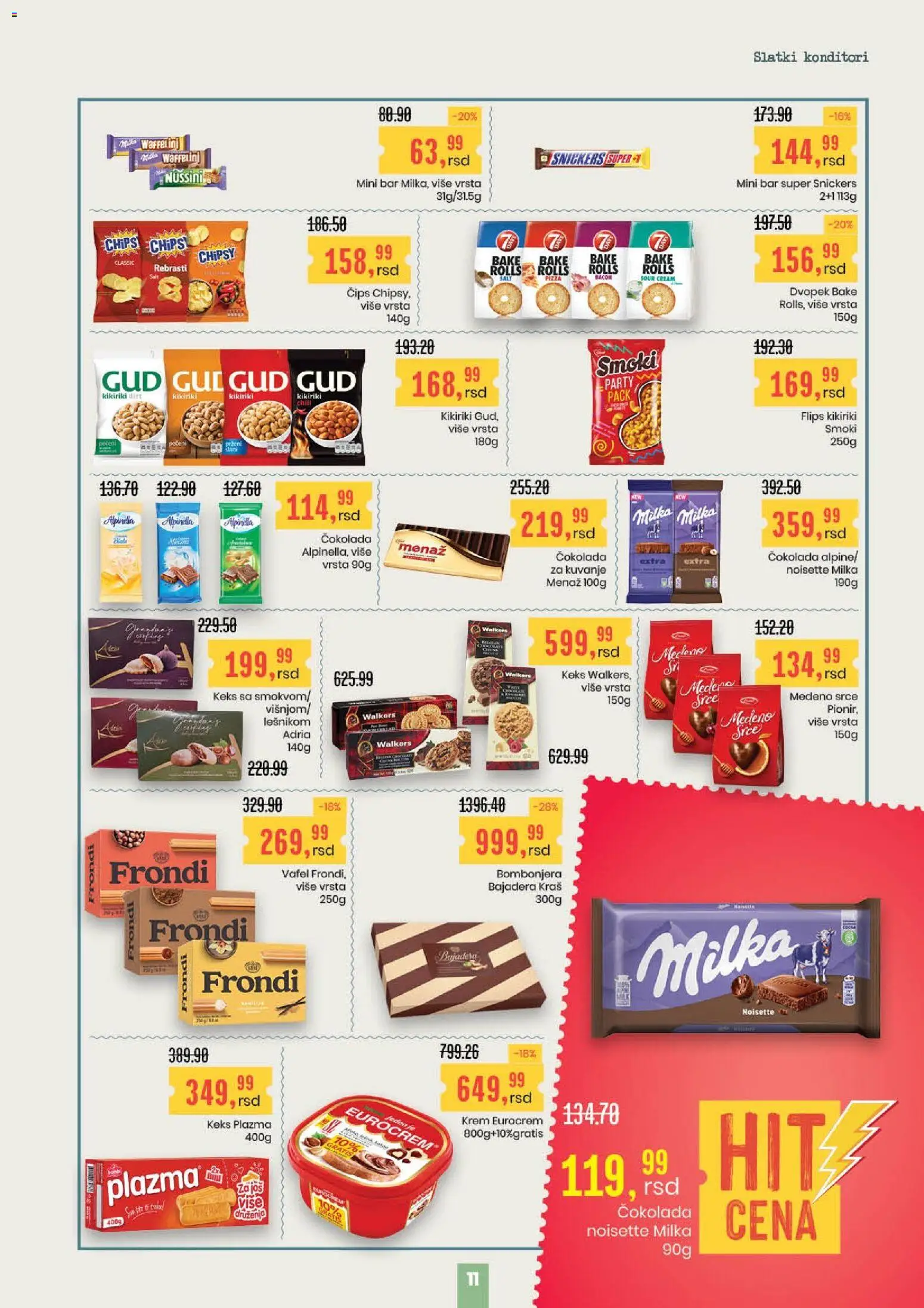 Aroma Market katalog - važi od 08.01.2026 | Strana: 11 | Proizvode: Čips, Milka, Plazma, Eurocrem