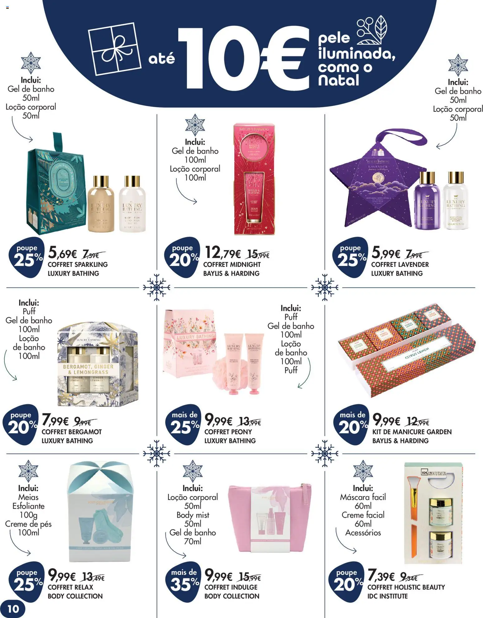 Pingo Doce Bem Estar Natal Lojas │ válido de 18.11.2025 | Página: 10 | Produtos: Puff, Banho, Creme, Meias