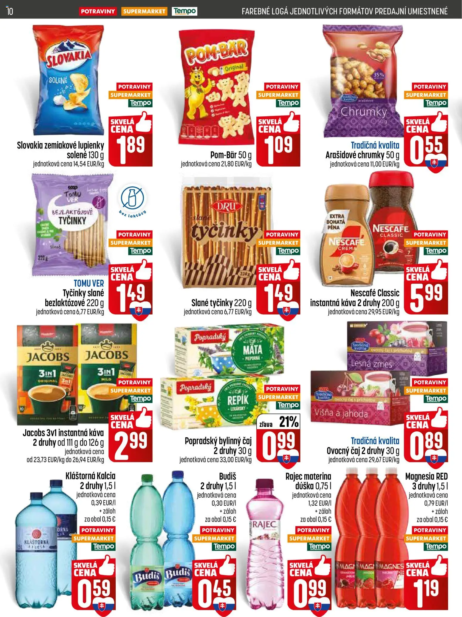 Nové COOP Jednota akcie – leták je platný od 15.01.2026 | Strana: 10 | Produkty: Čaj, Budiš, Magnesia, Nescafé Classic