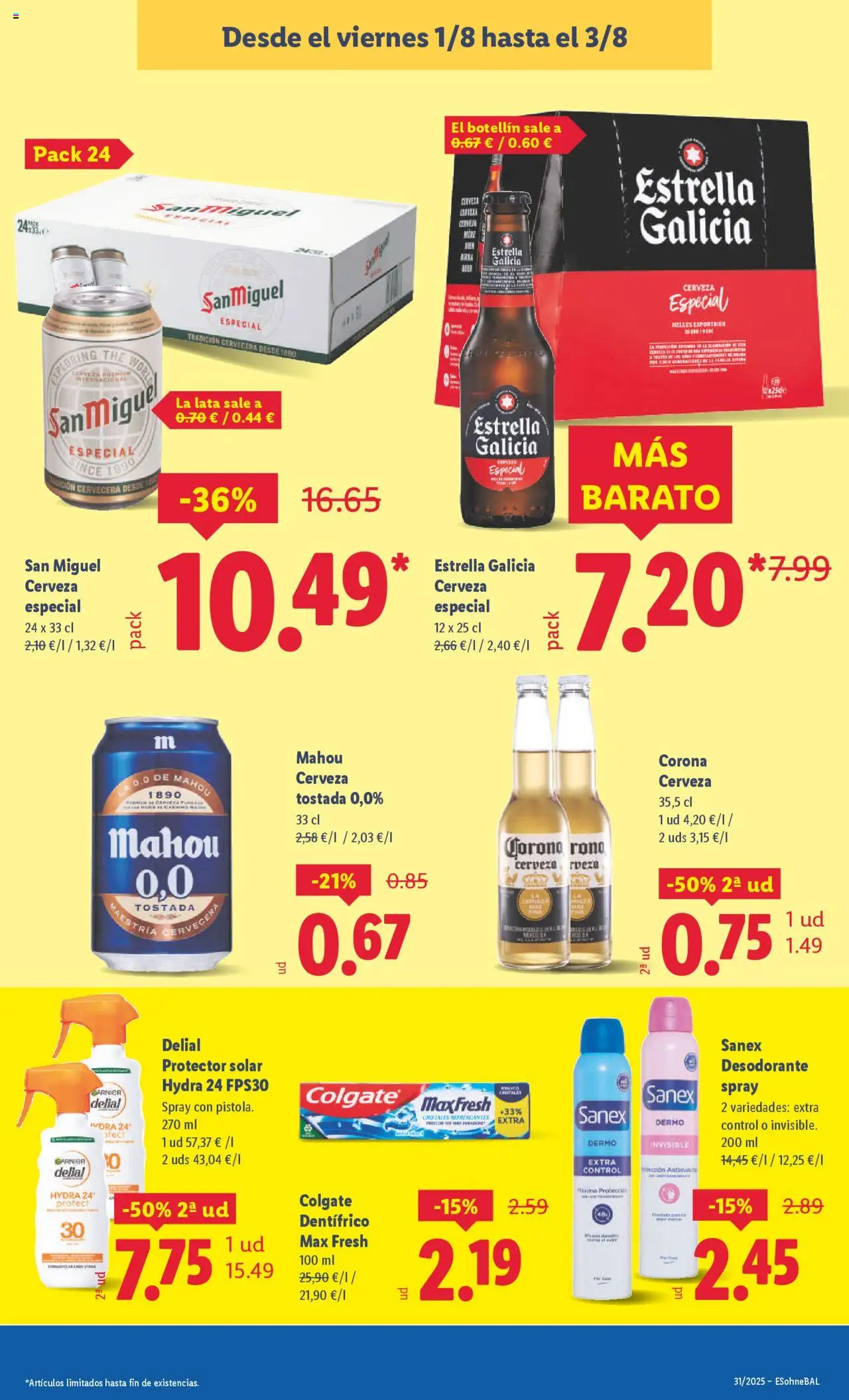 Lidl catálogo MAD │ válido desde el 28.07.2025 | Página: 25 | Productos: Protector solar, Desodorante, Cerveza