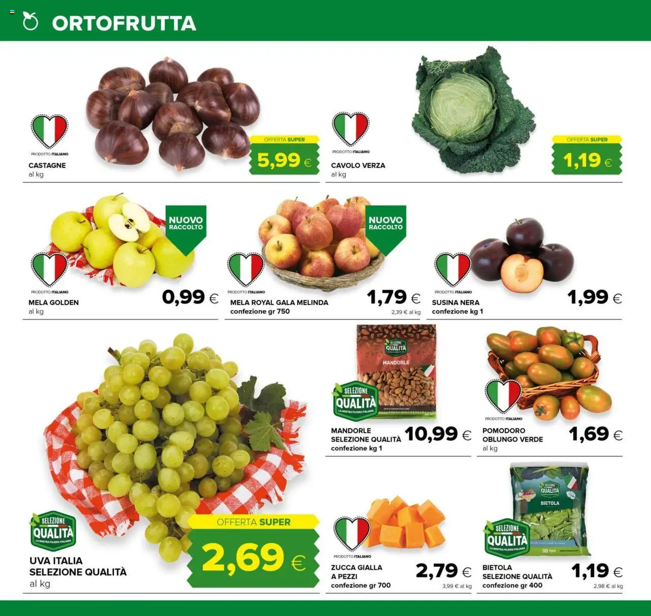Volantino Oasi del 25.09.2025 | Pagina: 6 | Prodotti: Pomodoro, Cavolo, Mandorle, Uva