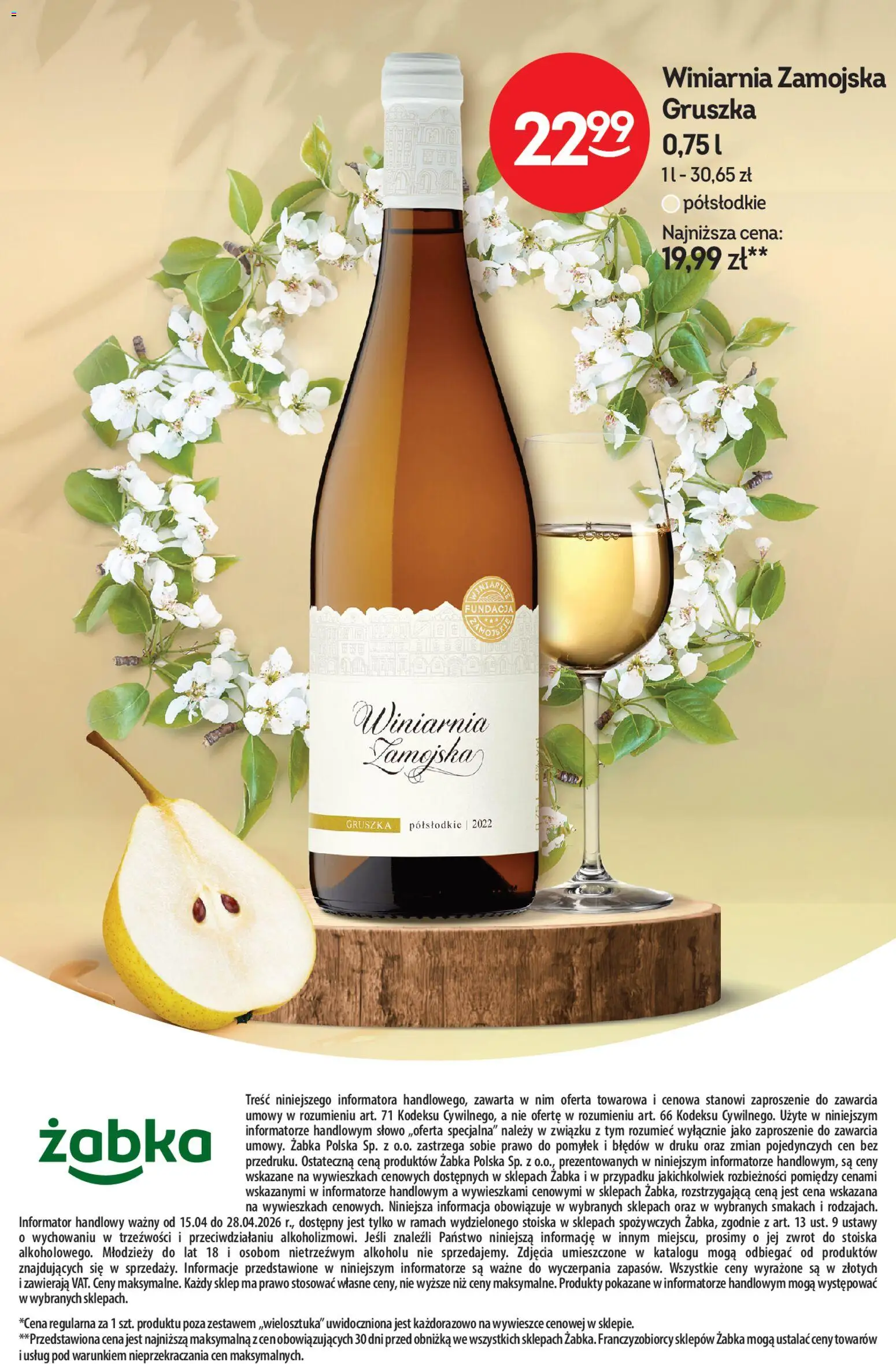 Żabka gazetka - Katalog win od 15.04.2026 | Strona: 18 | Produkty: Gruszka, Winiarnia, Winiarnia Zamojska