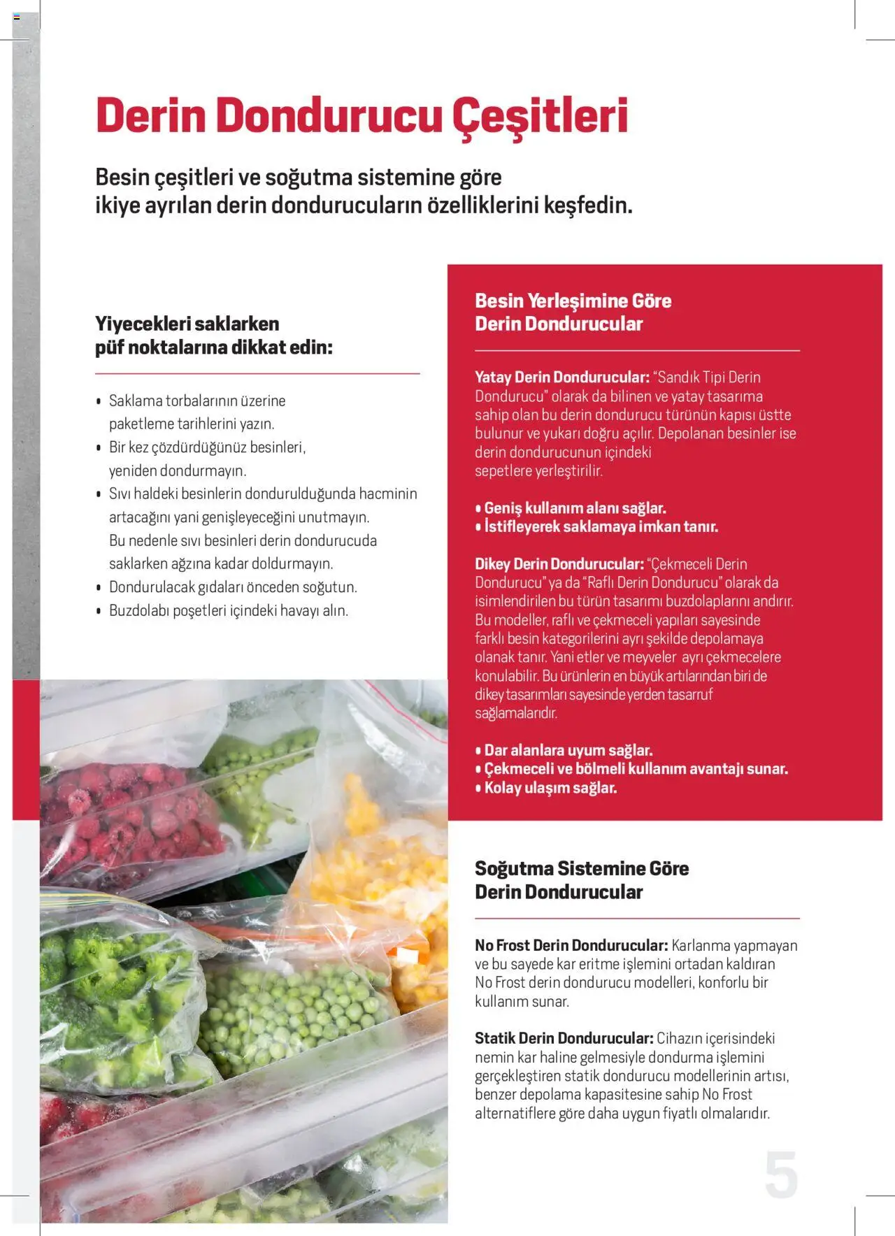Arçelik Katalog - Dondurucu Kullanımında Püf Noktaları - 16.03.2023 tarihinden itibaren geçerlidir | Sayfa: 5