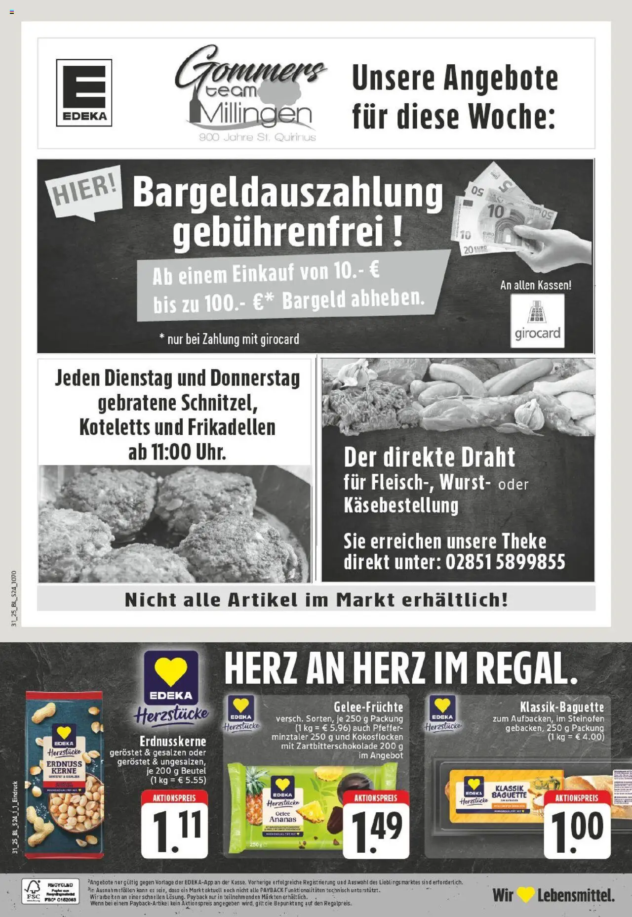 Edeka prospekt Rees-Millingen	 - gültig ab dem 27.07.2025 | Seite: 24 | Produkte: Baguette, Ananas, Pfeffer, Wurst