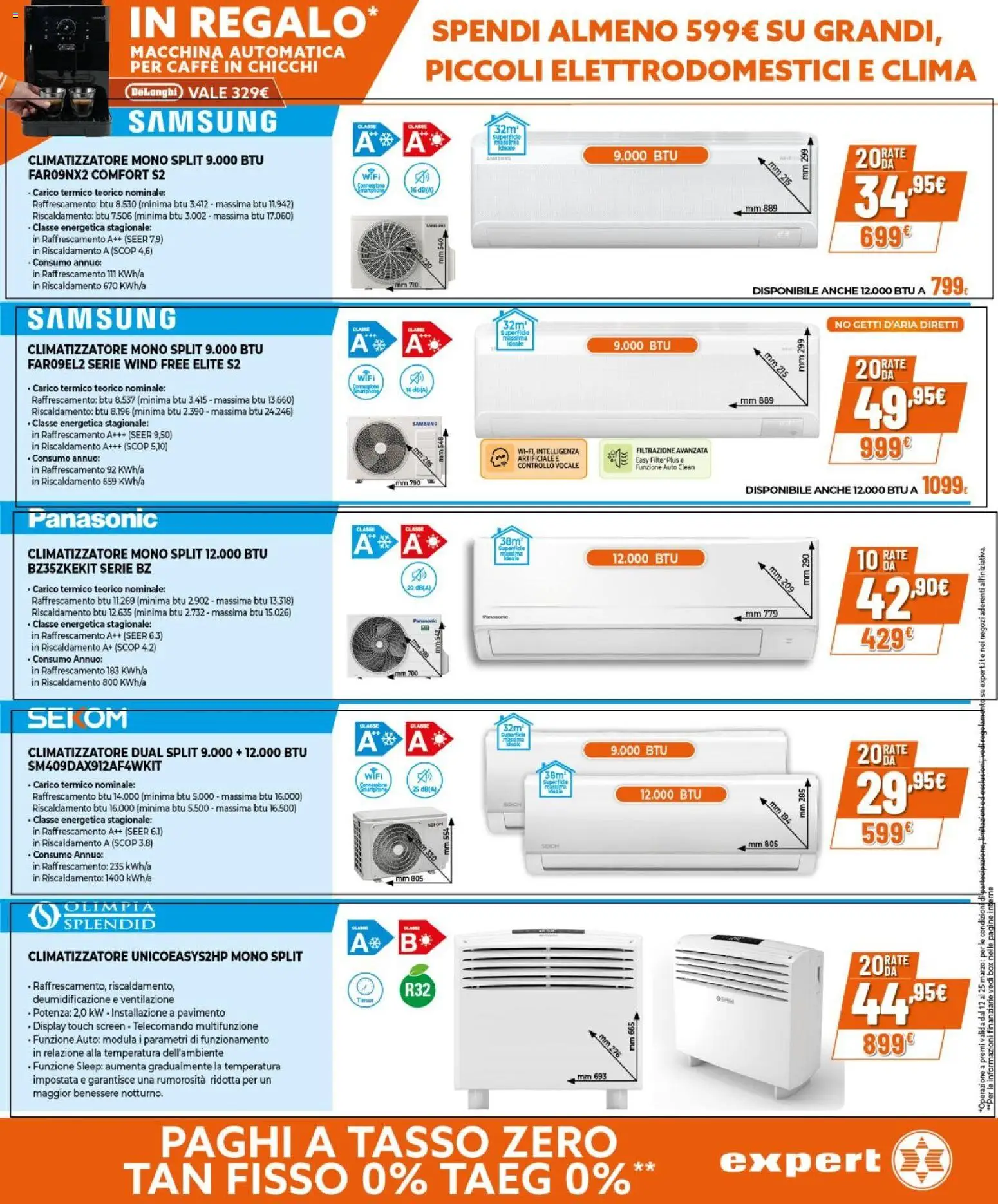 Volantino Expert del 12.03.2026 | Pagina: 10 | Prodotti: Climatizzatore, Caffè, Pavimento, Samsung