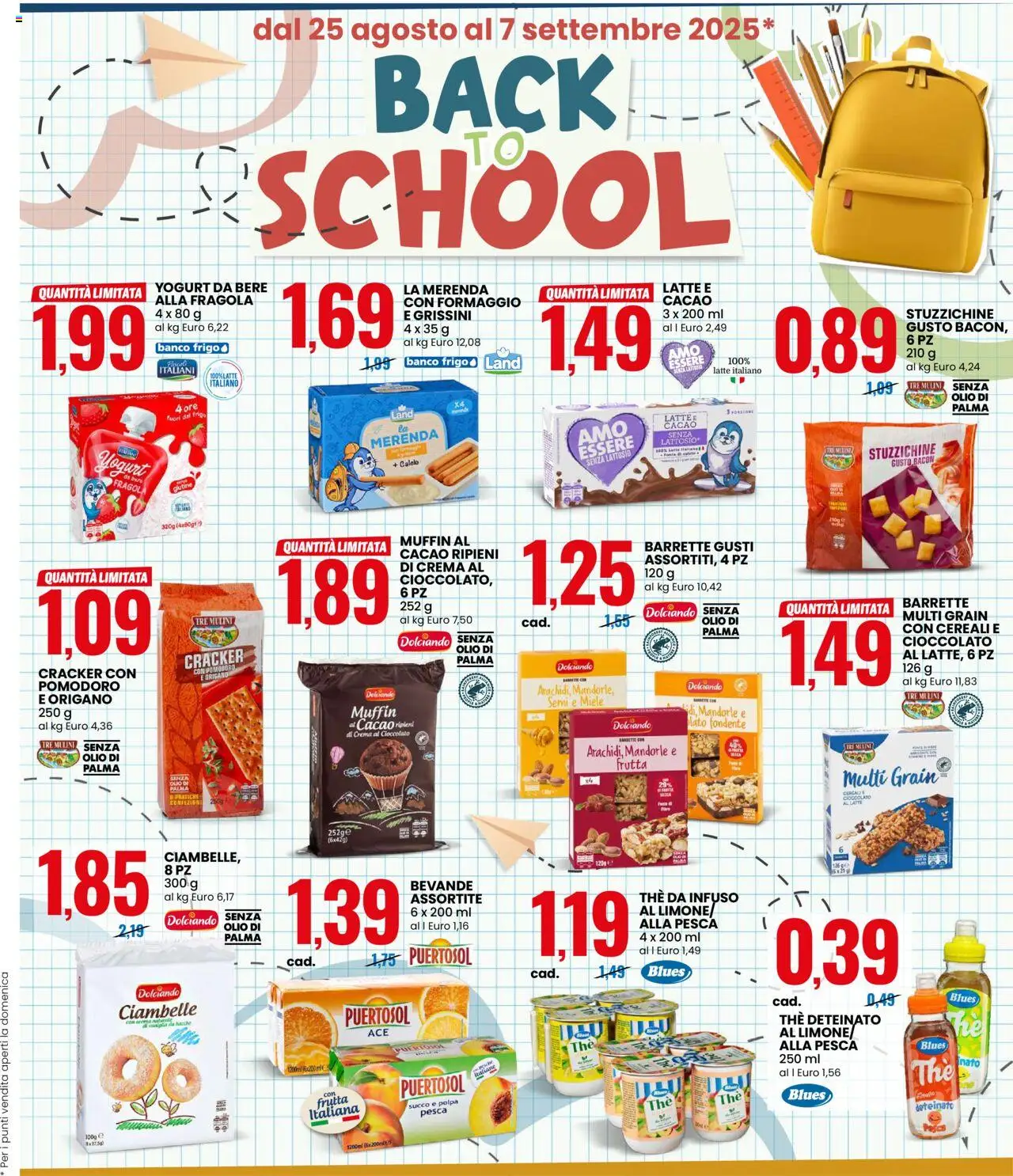 Volantino Eurospin del 25.08.2025 | Pagina: 9 | Prodotti: Crema, Olio, Pesca, Miele