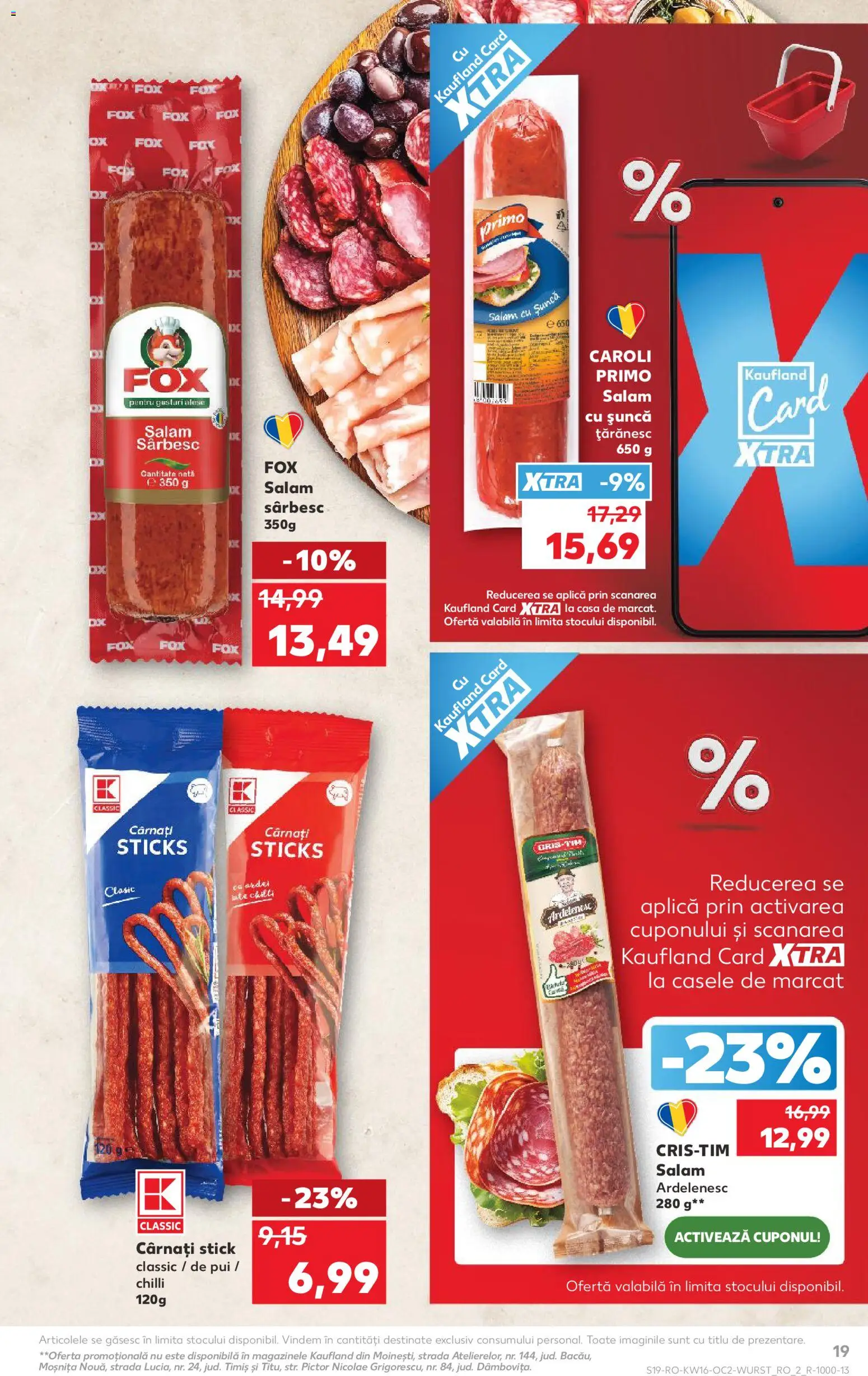 Noul catalog Kaufland – valabil de la 15.04.2026 | Pagină: 19 | Produse: Chilli, Salam, Șuncă, Cârnați