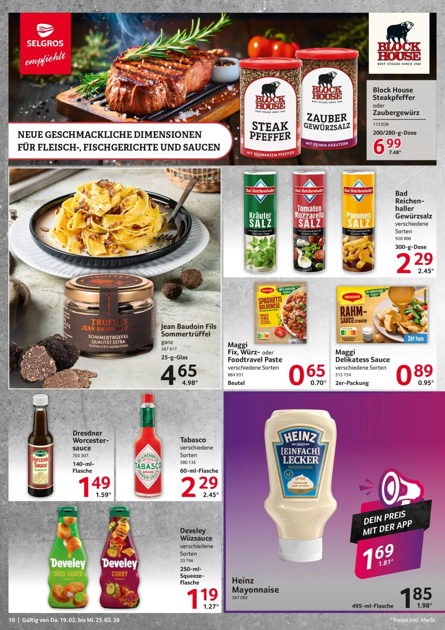 Selgros Prospekt 	 – gültig ab 19.02.2026 | Seite: 10 | Produkte: Bad, Mayonnaise, Salz, Steak