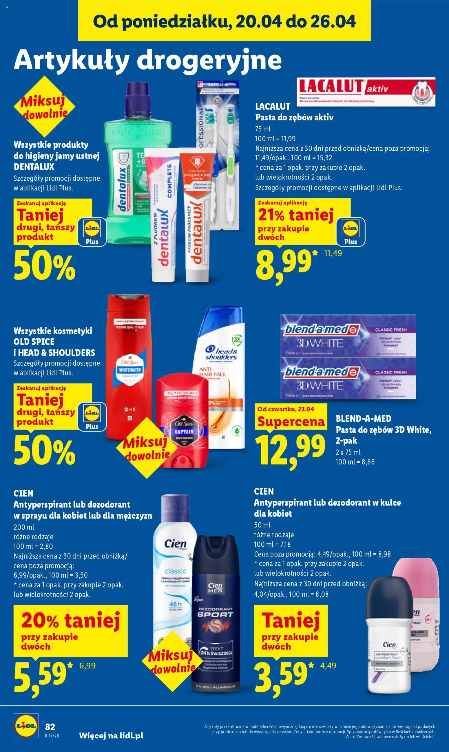 Lidl gazetka od 23.04.2026 | Strona: 82 | Produkty: Kosmetyki, Dezodorant, Antyperspirant, Old spice