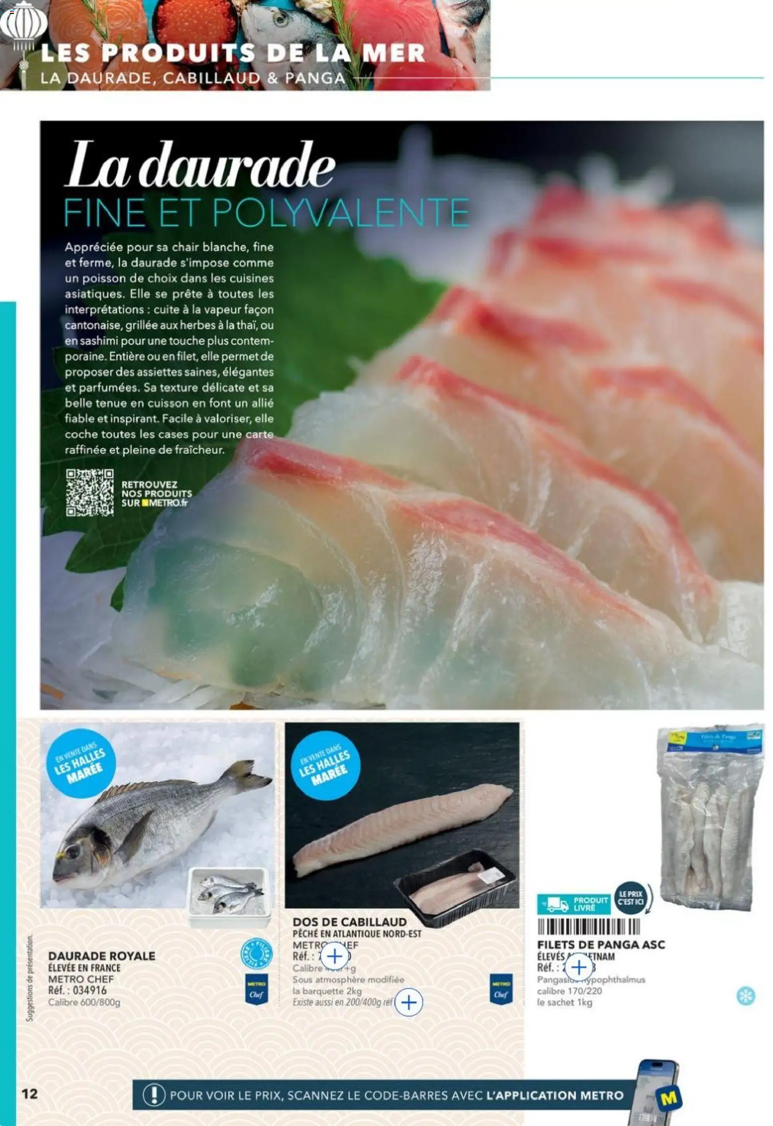 {H1} | Page: 12 | Produits: Pêche, Daurade, Dos de cabillaud, Livre