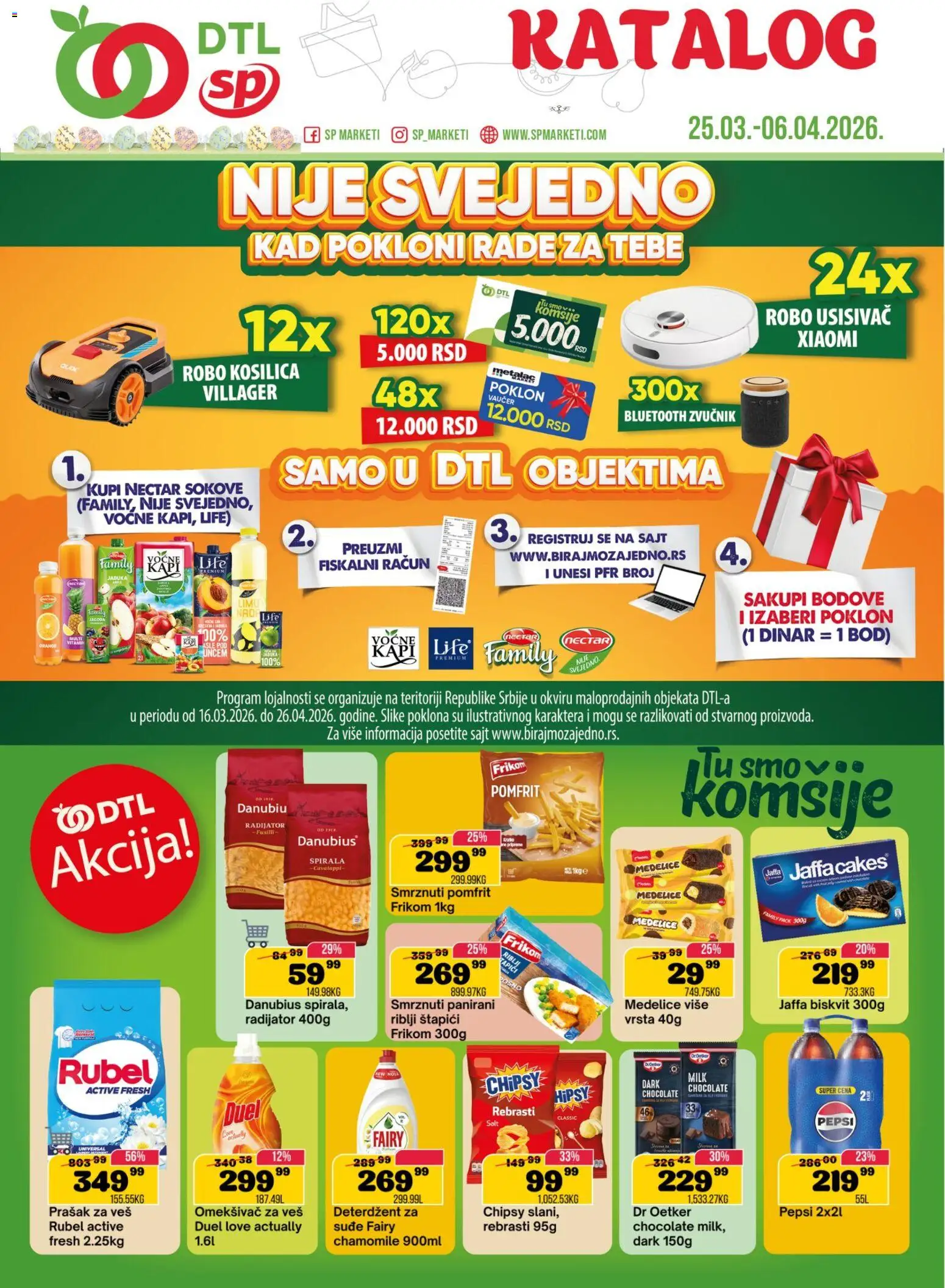 Senta Promet katalog - važi od 25.03.2026 | Strana: 1 | Proizvode: Kosilica, Pomfrit, Prašak za veš, Omekšivač za veš