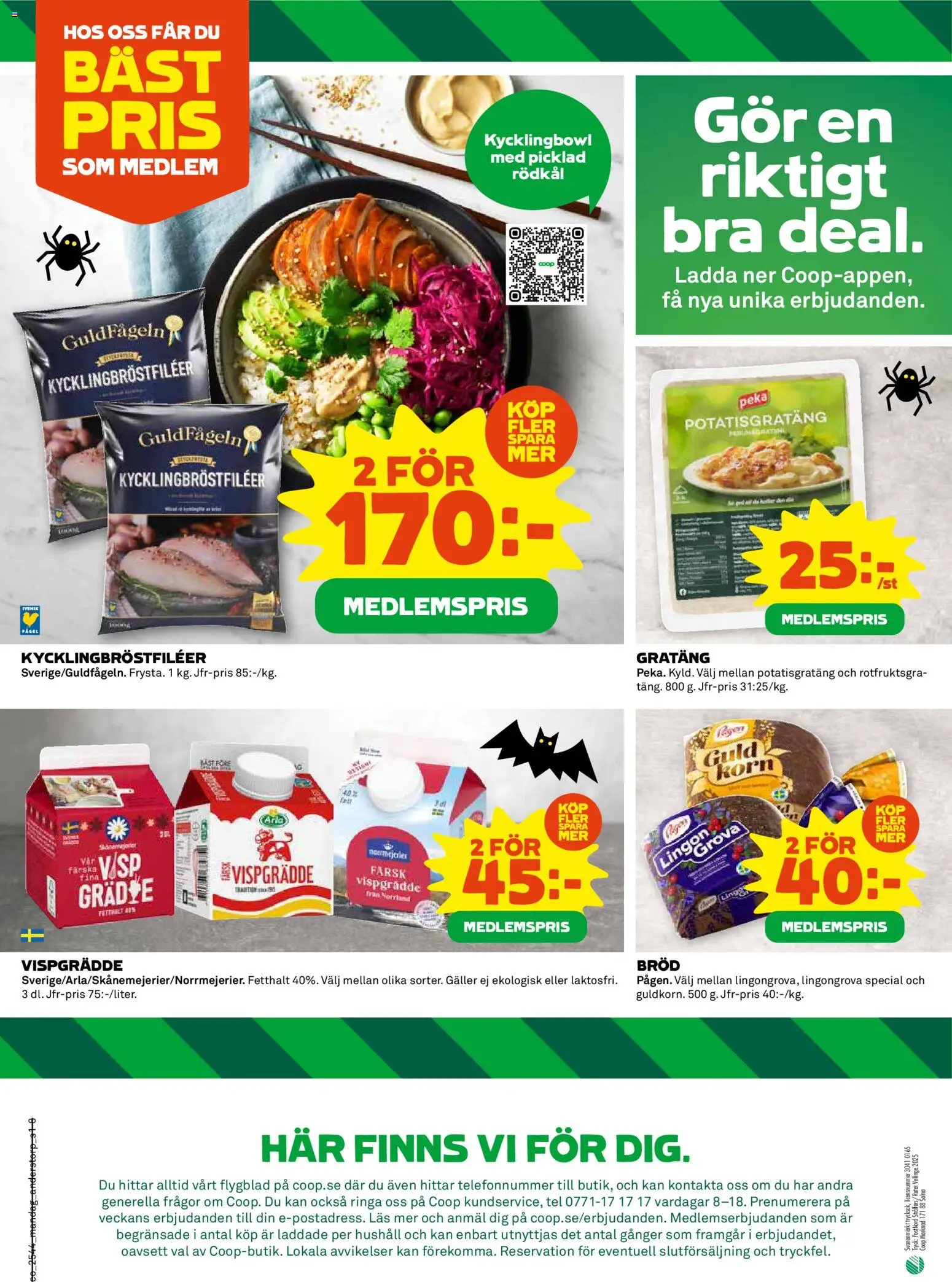 Coop reklamblad aktuell från 27.10.2025 | Sida: 8 | Produkter: Galler, Bröd, Rödkål, Grädde