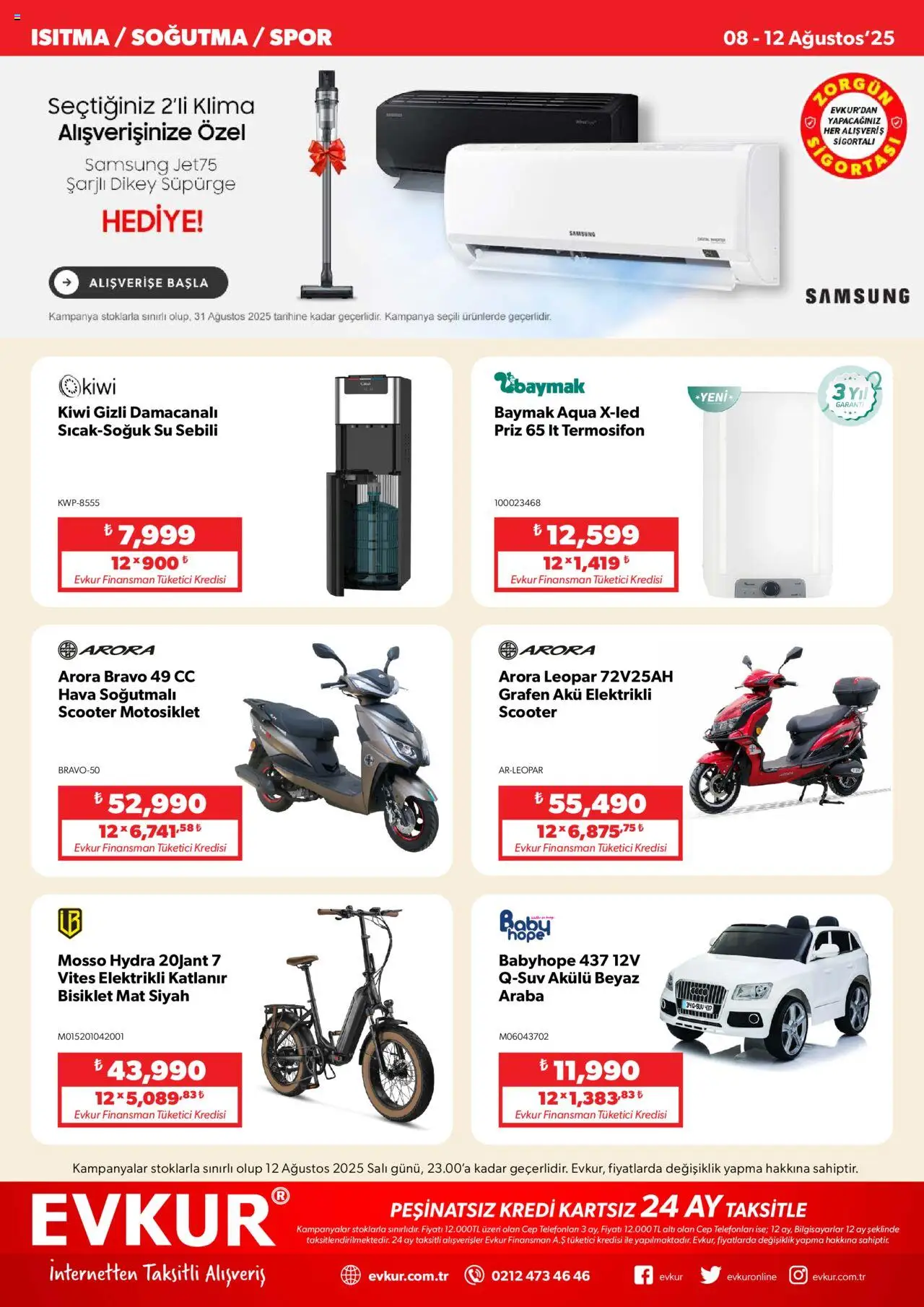 Evkur Katalog - 08.08.2025 tarihinden itibaren geçerlidir | Sayfa: 3 | Ürünler: Priz, Su, Su sebili, Klima