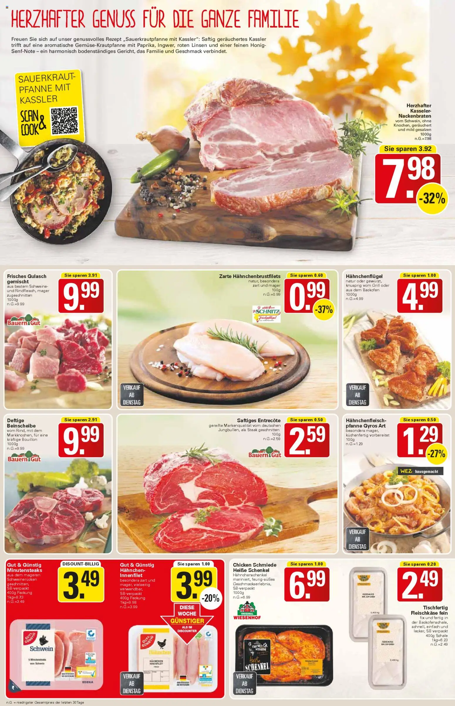 WEZ Prospekt – gültig ab 10.11.2025 | Seite: 6 | Produkte: Hahnchen, Entrecote, Backofen, Schweinerucken