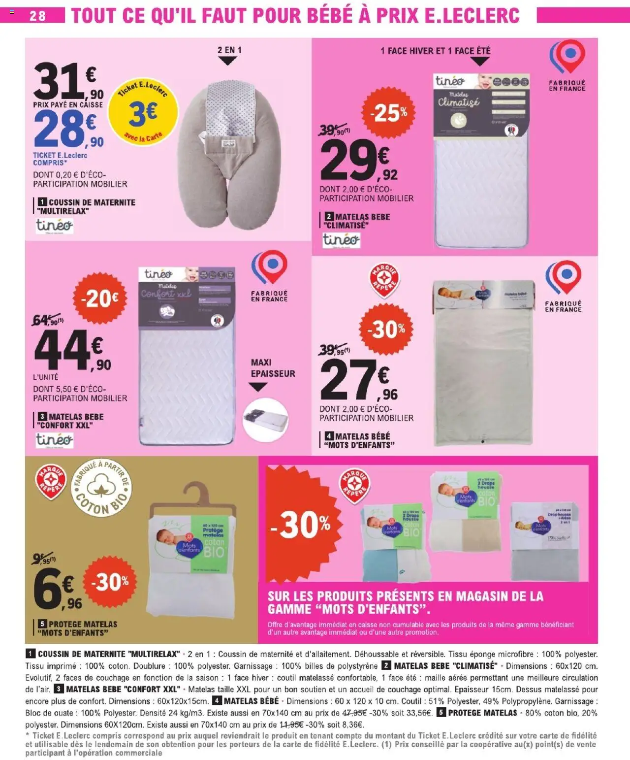  | Page: 28 | Produits: Coton, Eponge, Matelas