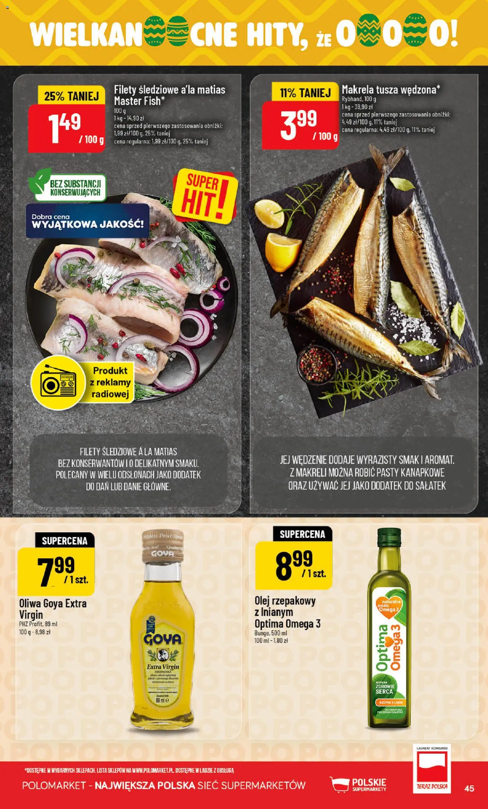 POLOmarket gazetka od 25.03.2026 | Strona: 45 | Produkty: Olej rzepakowy, Makrela, Olej