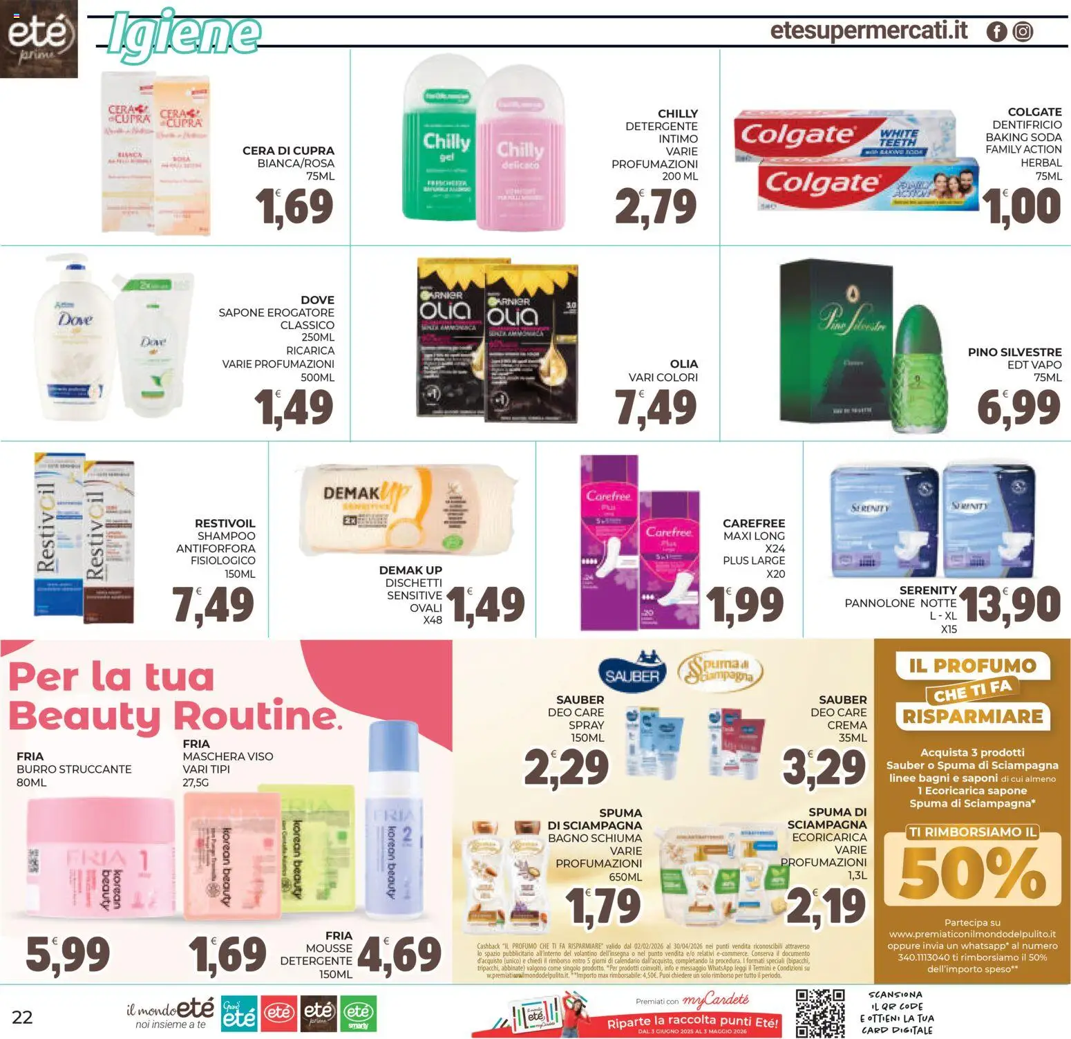 Volantino Eté del 17.04.2026 | Pagina: 22 | Prodotti: Shampoo, Maschera, Struccante, Detergente