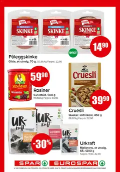 Forhåndsvisning av Spar kundeavis gyldig fra 02.03.2026 | Side: 8 | Produkter: Skinke, Rosiner, Havregryn, Granola