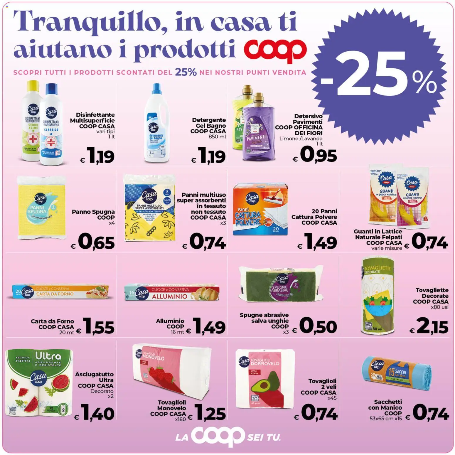 Volantino COOP del 07.04.2026 | Pagina: 5 | Prodotti: Detergente, Limone, Asciugatutto, Tovagliette