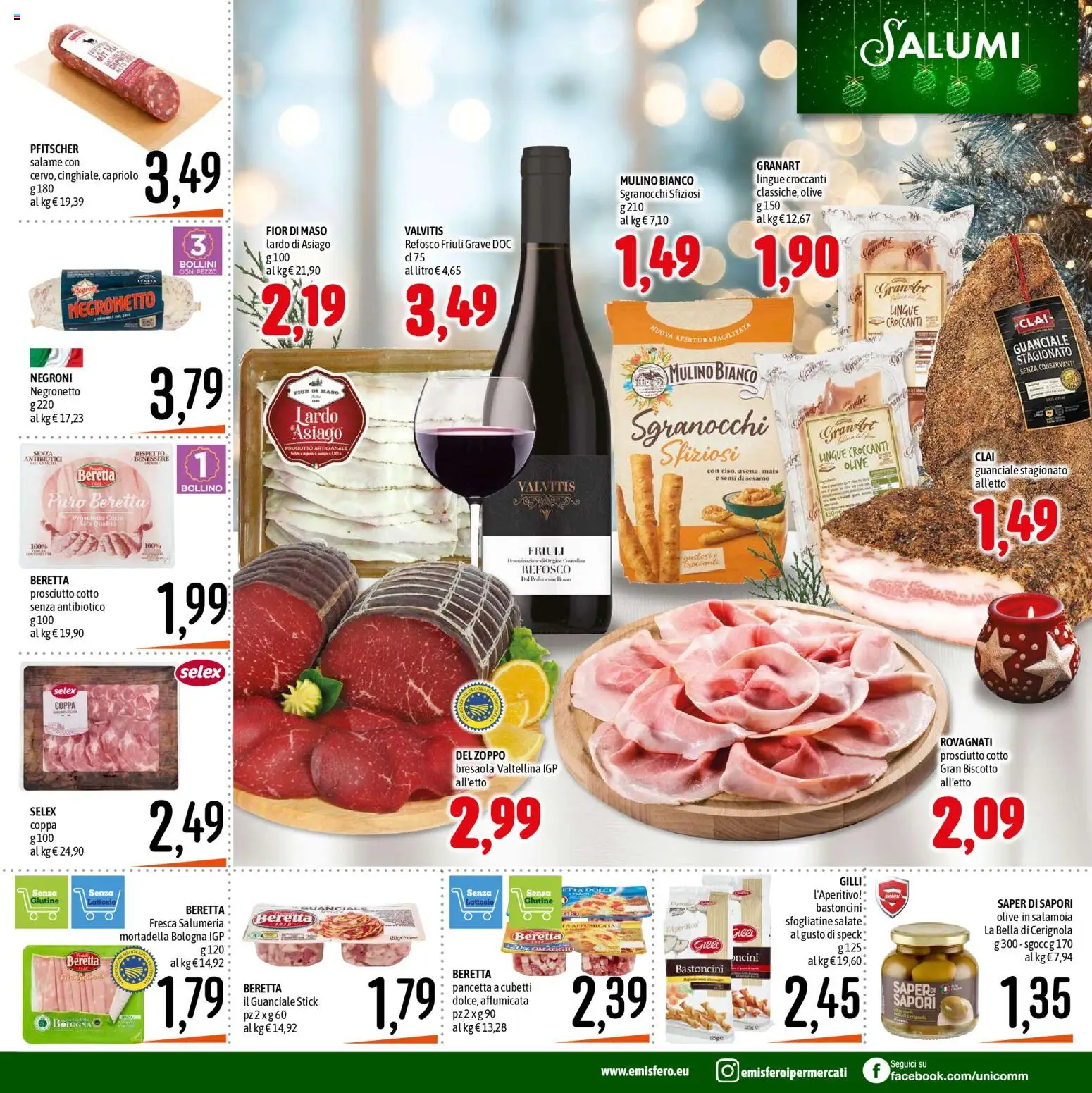 Volantino Emisfero del 11.12.2025 | Pagina: 7 | Prodotti: Speck, Prosciutto Cotto, Mortadella, Mais