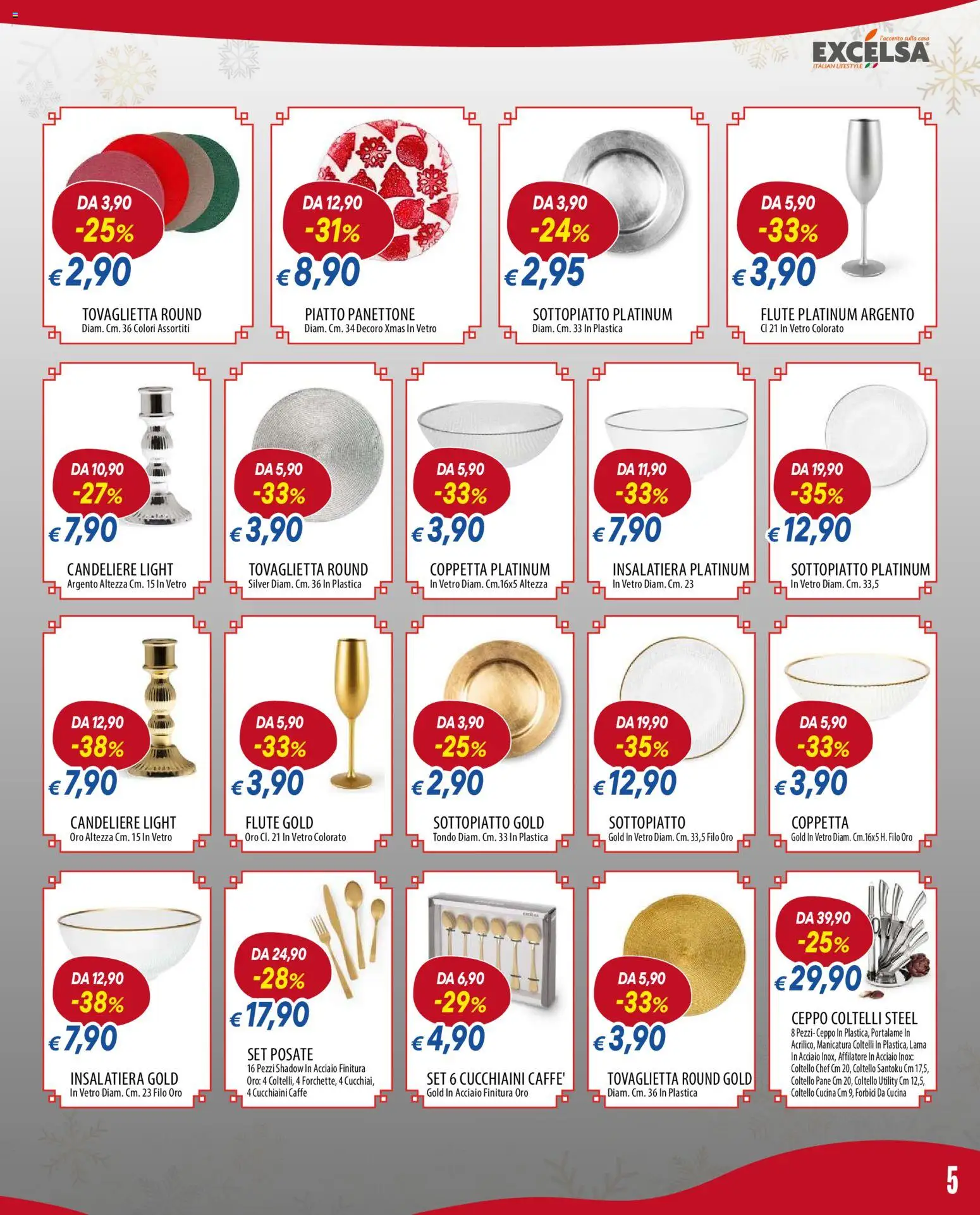 Volantino Famila del 08.12.2025 | Pagina: 5 | Prodotti: Posate, Caffè, Panettone, Piatto