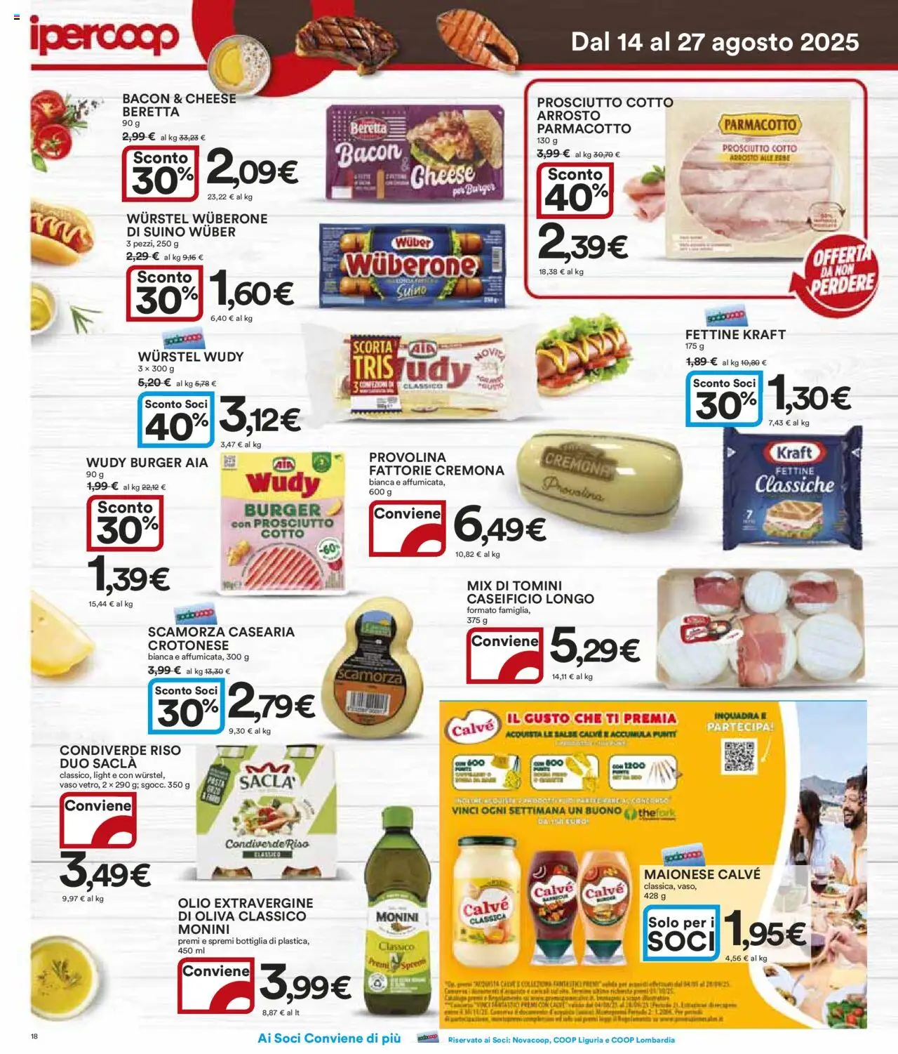 Volantino Ipercoop del 14.08.2025 | Pagina: 18 | Prodotti: Riso, Maionese, Suino, Vaso