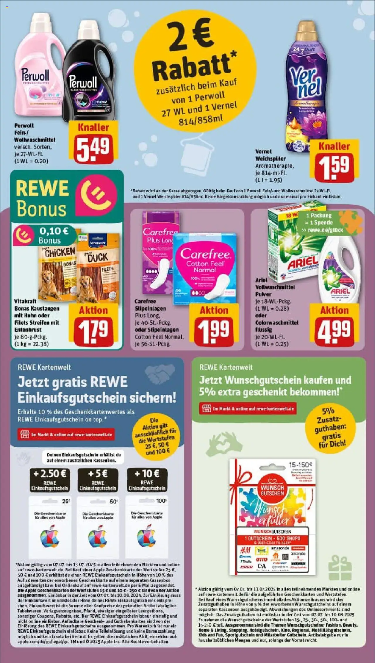 Rewe prospekt Hannover	 - gültig ab dem 06.07.2025 | Seite: 13 | Produkte: Ariel, Perwoll, Weichspüler, Vernel