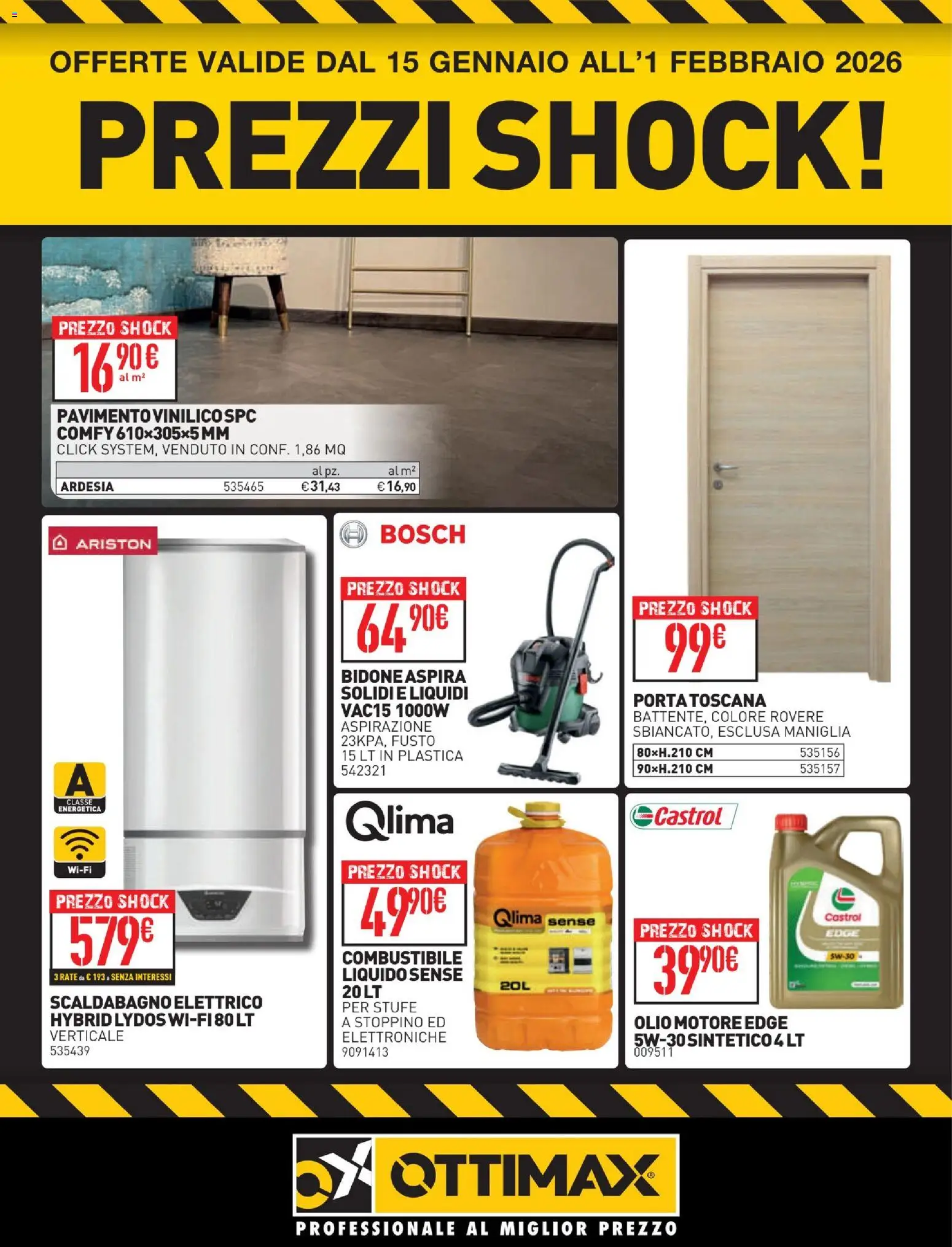 Volantino Ottimax del 15.01.2026 | Pagina: 1 | Prodotti: Olio motore, Scaldabagno, Pavimento, Olio