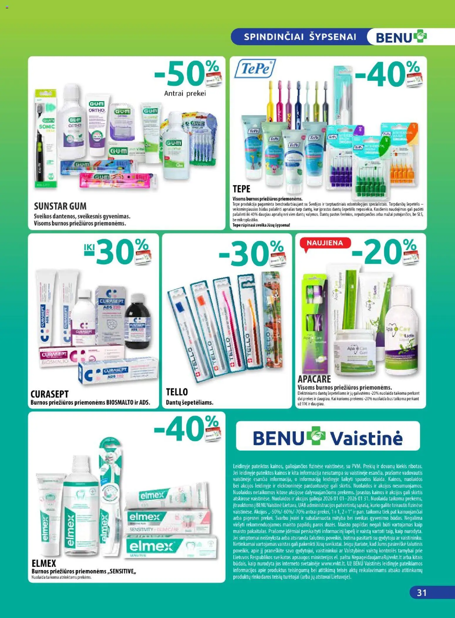 BENU akcijos nuo 01.01.2026 | Puslapis: 31 | Prekių: Šepetėlis, Dantų šepetėlis