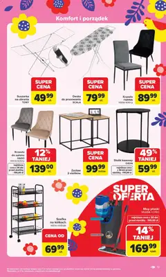 Pogląd oferty "Carrefour gazetka - Łap Wielkanocne okazje" - ważna od 16.03.2026 | Strona: 13 | Produkty: Suszarka, Stolik kawowy, Krzesło, Vileda