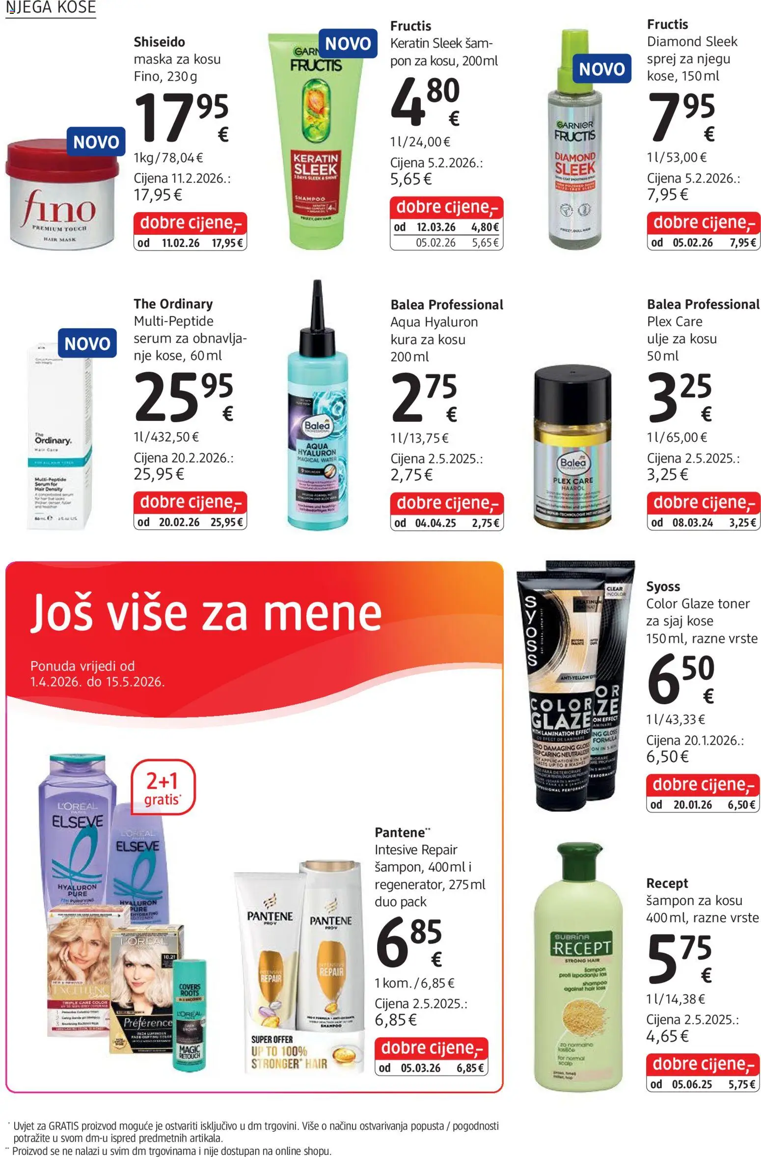 DM katalog | vrijedi od 01.04.2026 | Stranica: 18 | Proizvodi: Maska za kosu, Ulje za kosu, Maska, Toner
