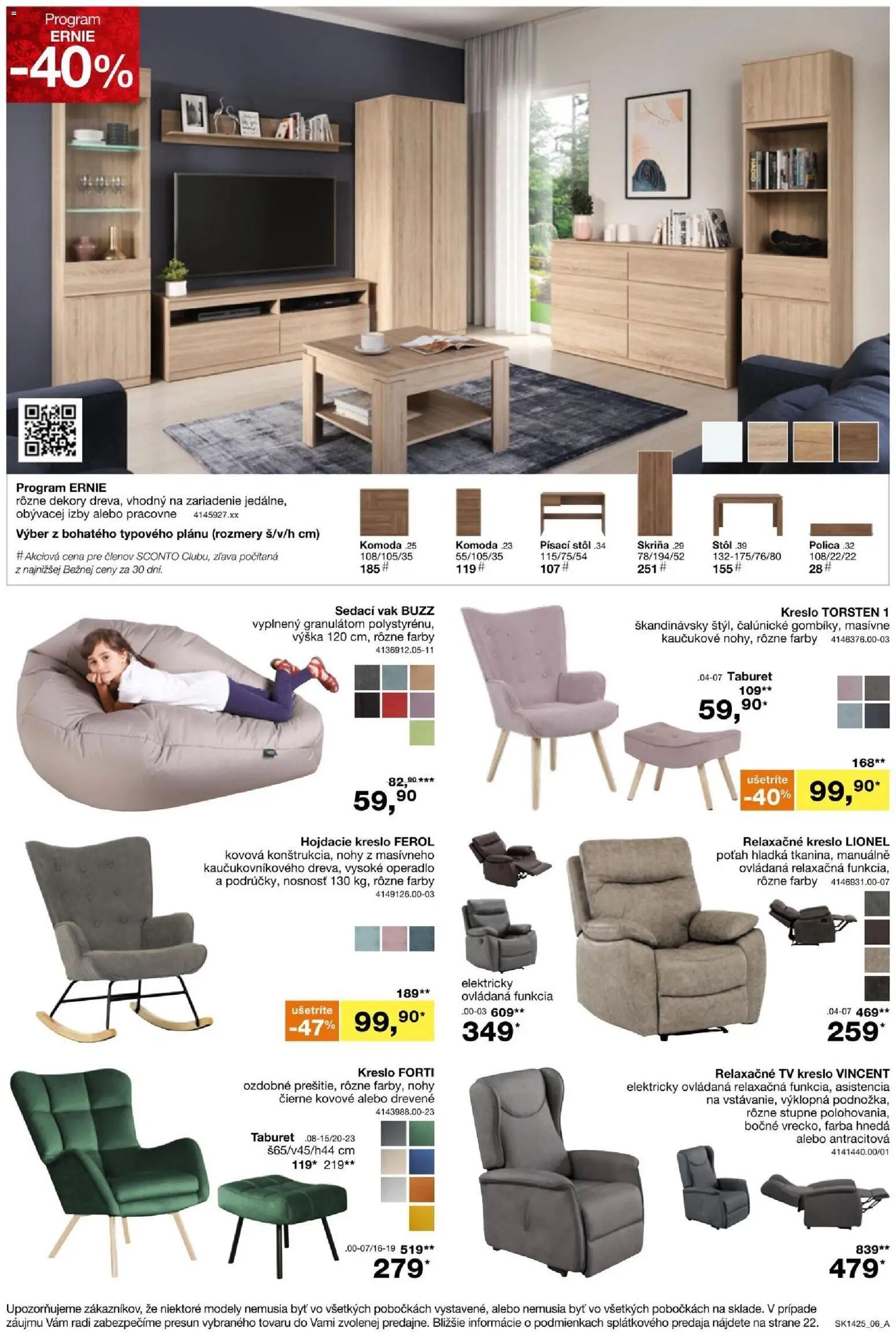 Nové Sconto nábytok akcie – leták je platný od 05.11.2025 | Strana: 6 | Produkty: Tv, Skriňa, Stôl, Sedací vak