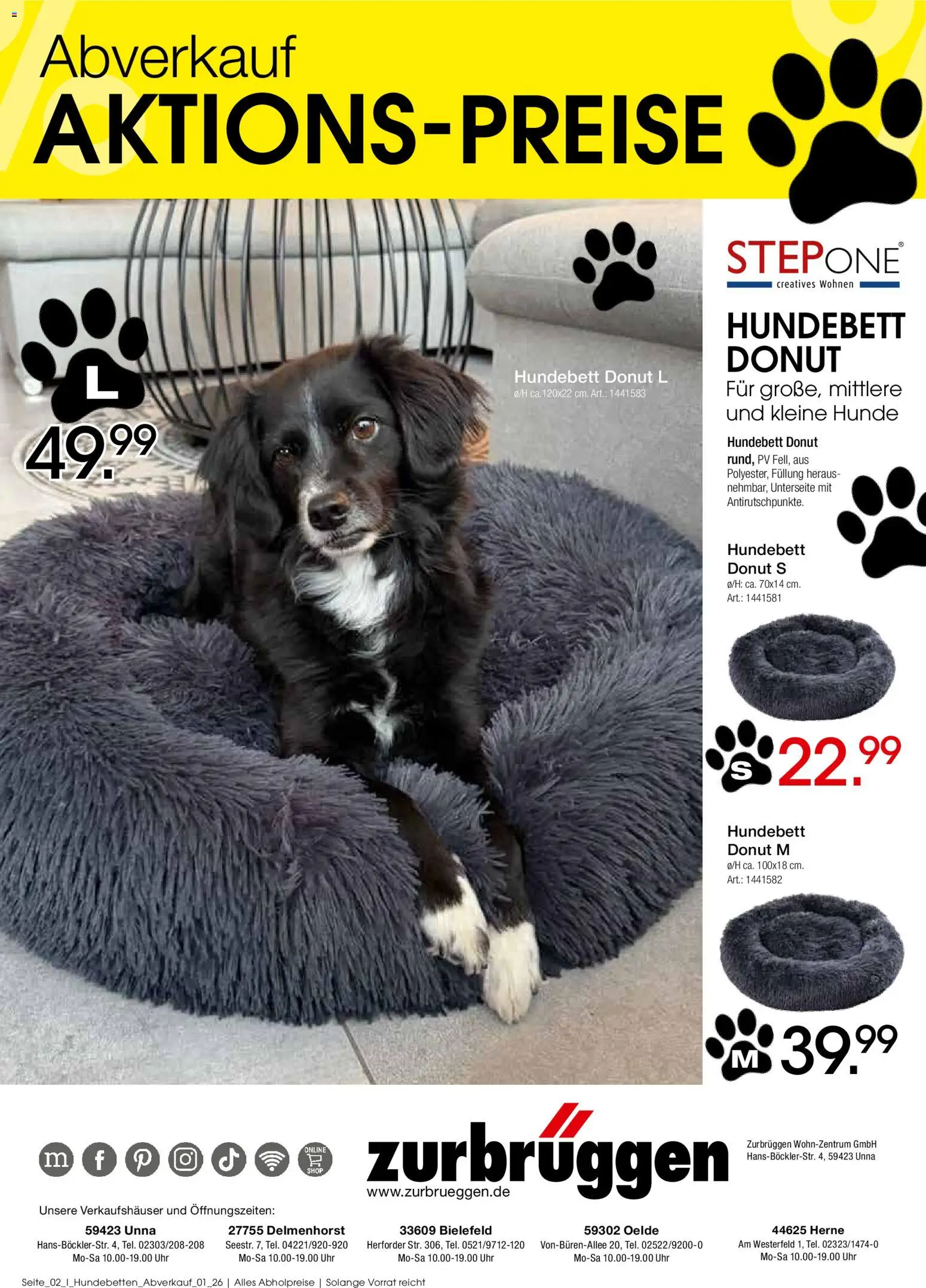 Zurbrüggen Hundebetten Abverkauf – gültig ab 11.04.2026 | Seite: 2 | Produkte: Uhr